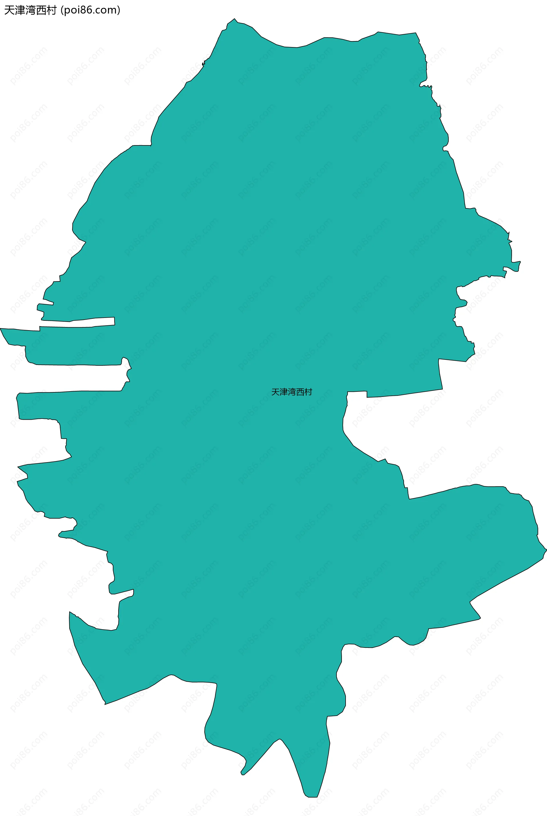 天津湾西村边界地图