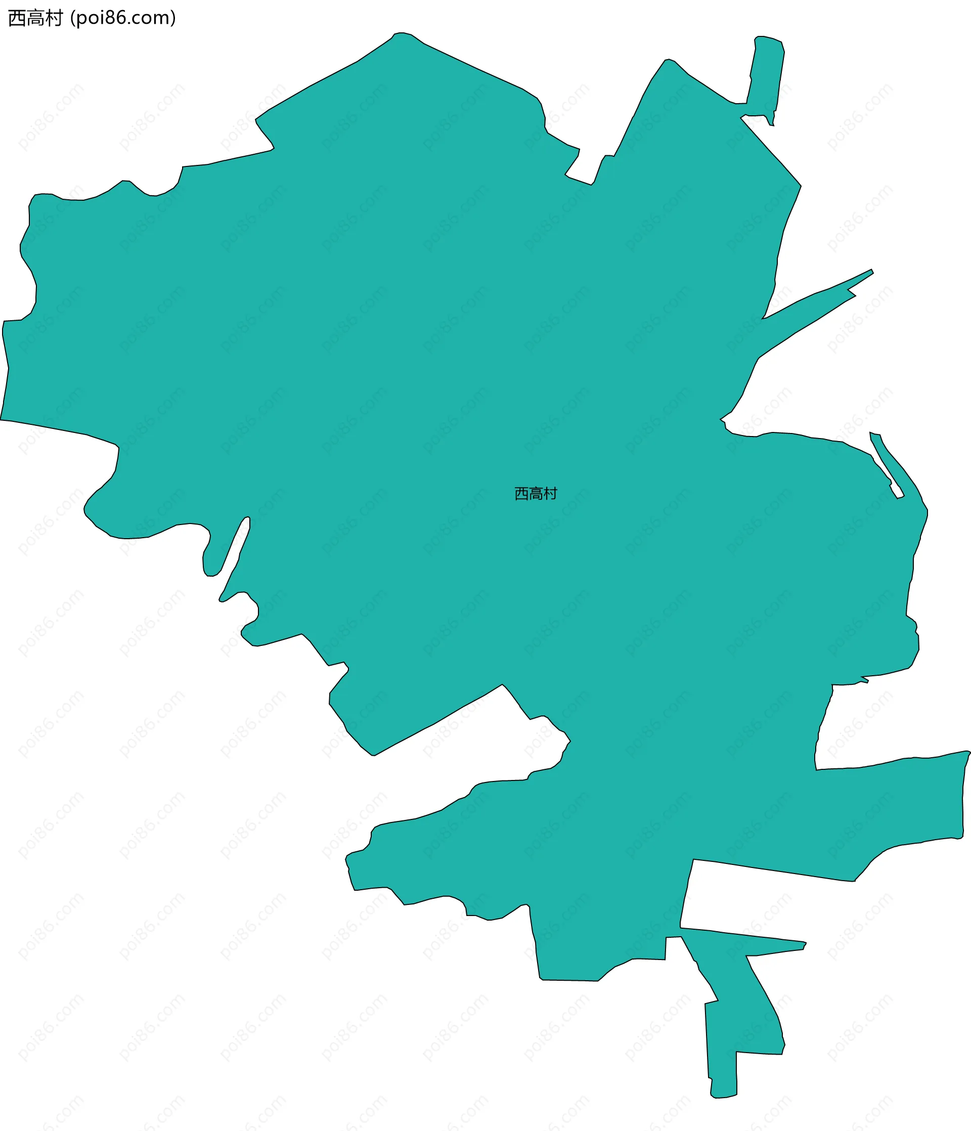 西高村边界地图