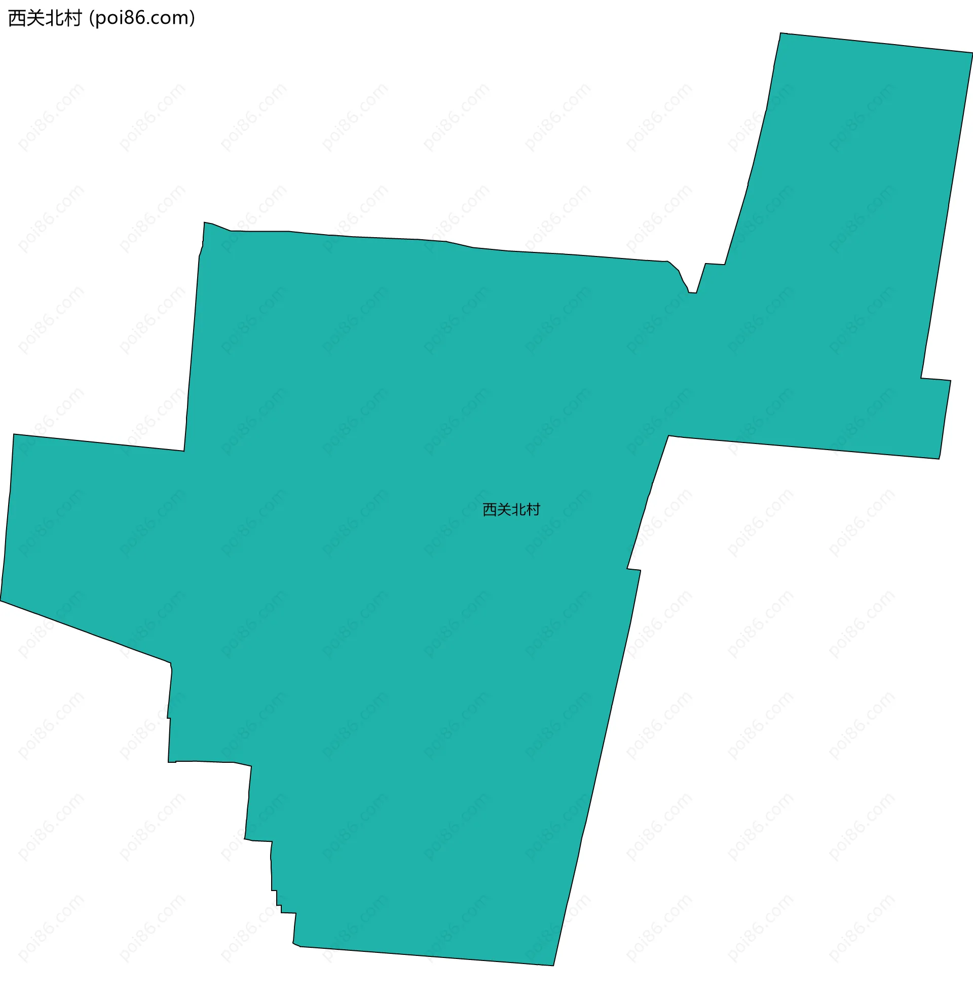 西关北村边界地图