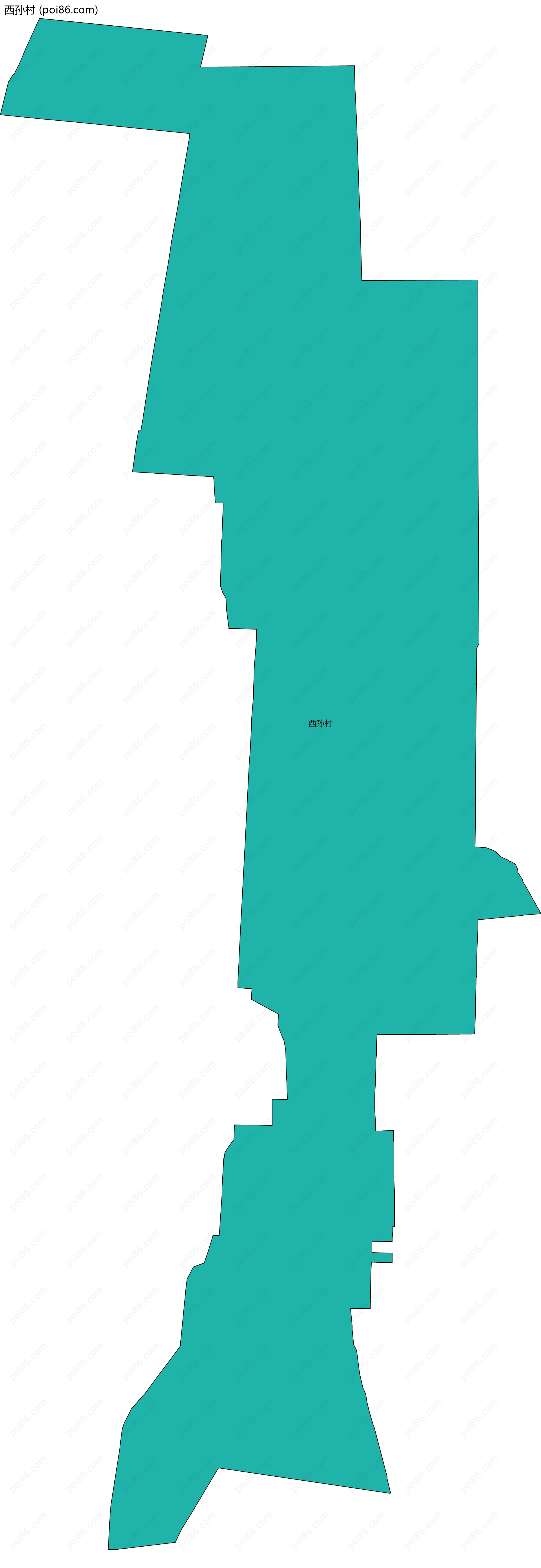 西孙村边界地图