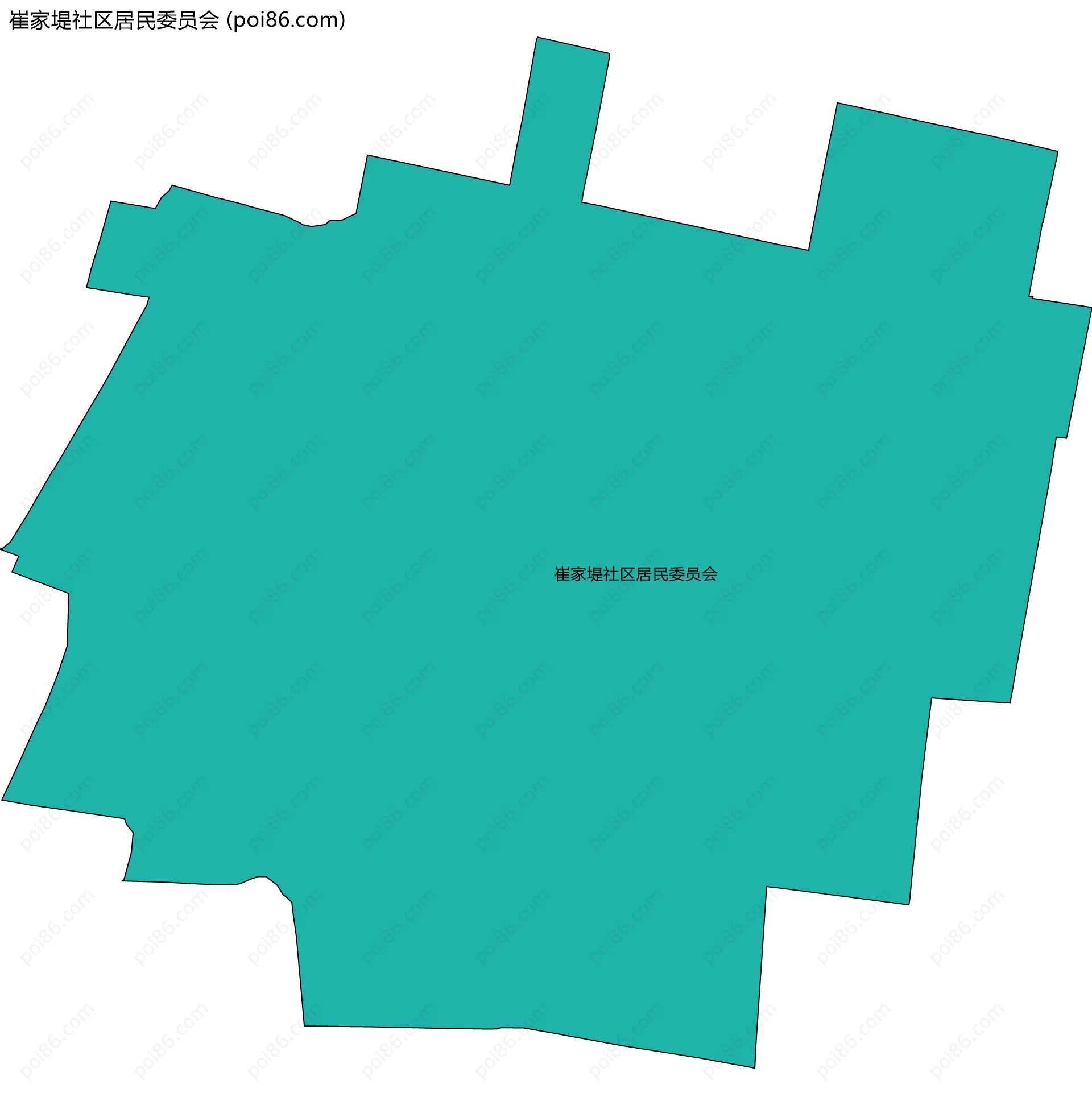 崔家堤社区居民委员会边界地图