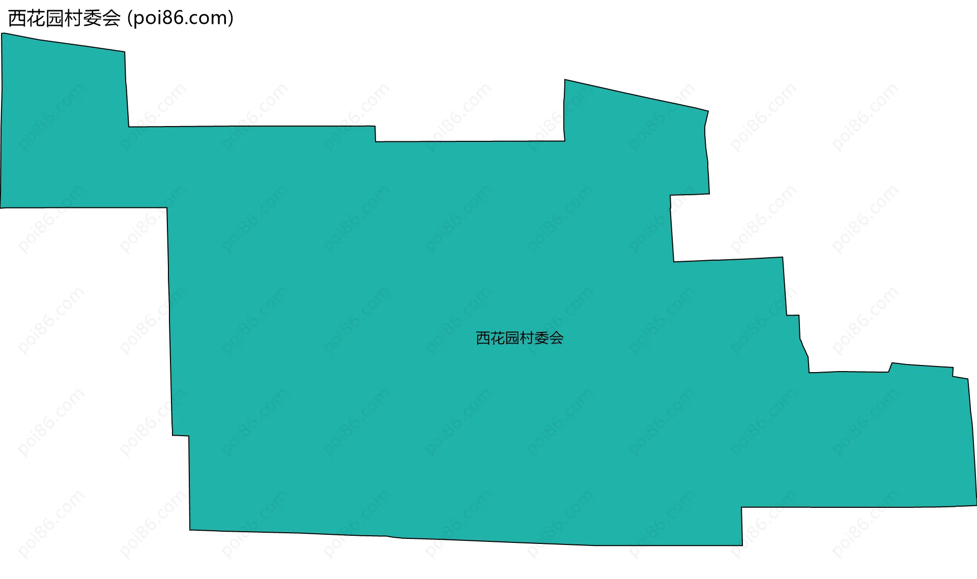西花园村委会边界地图
