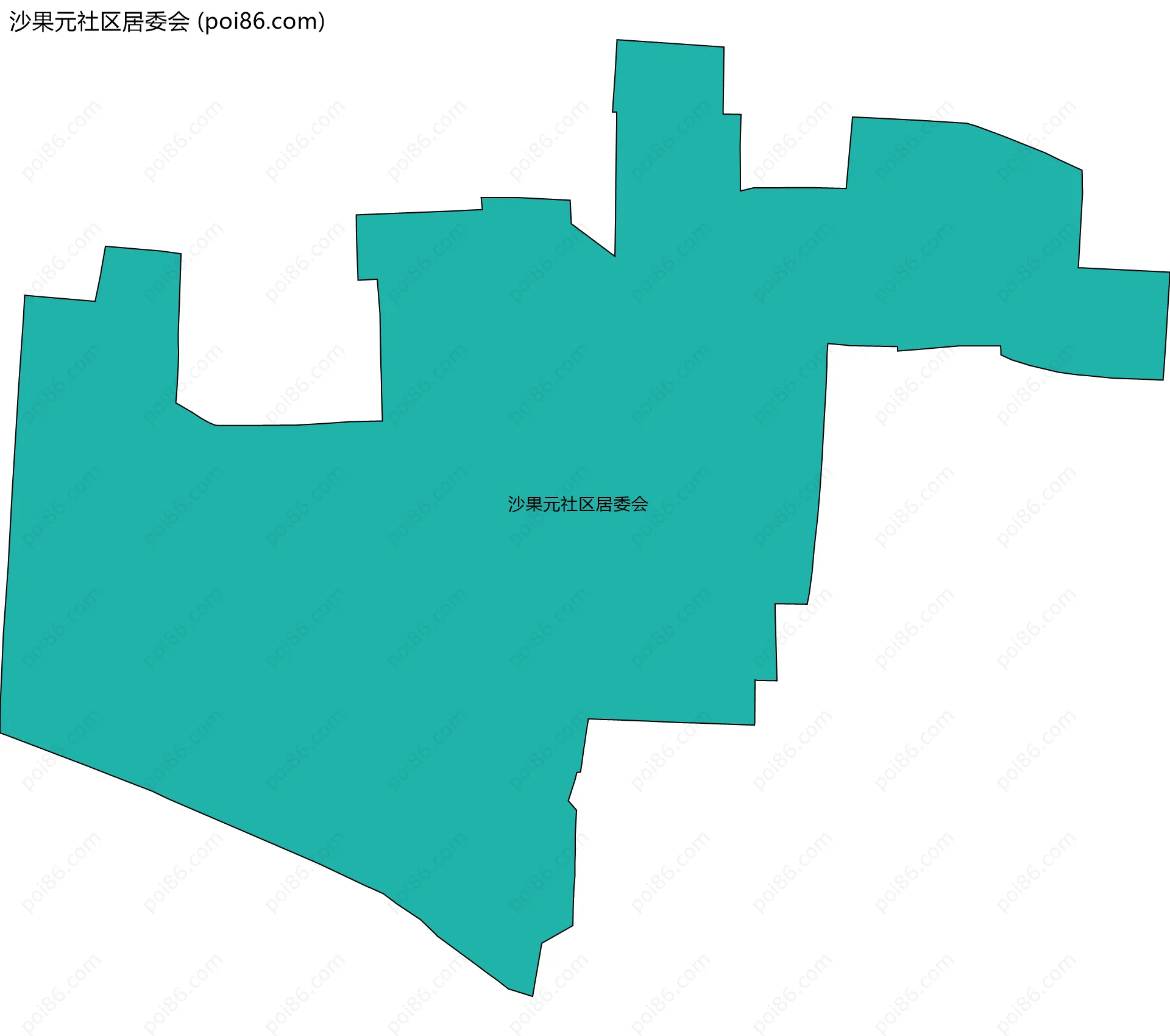 沙果元社区居委会边界地图