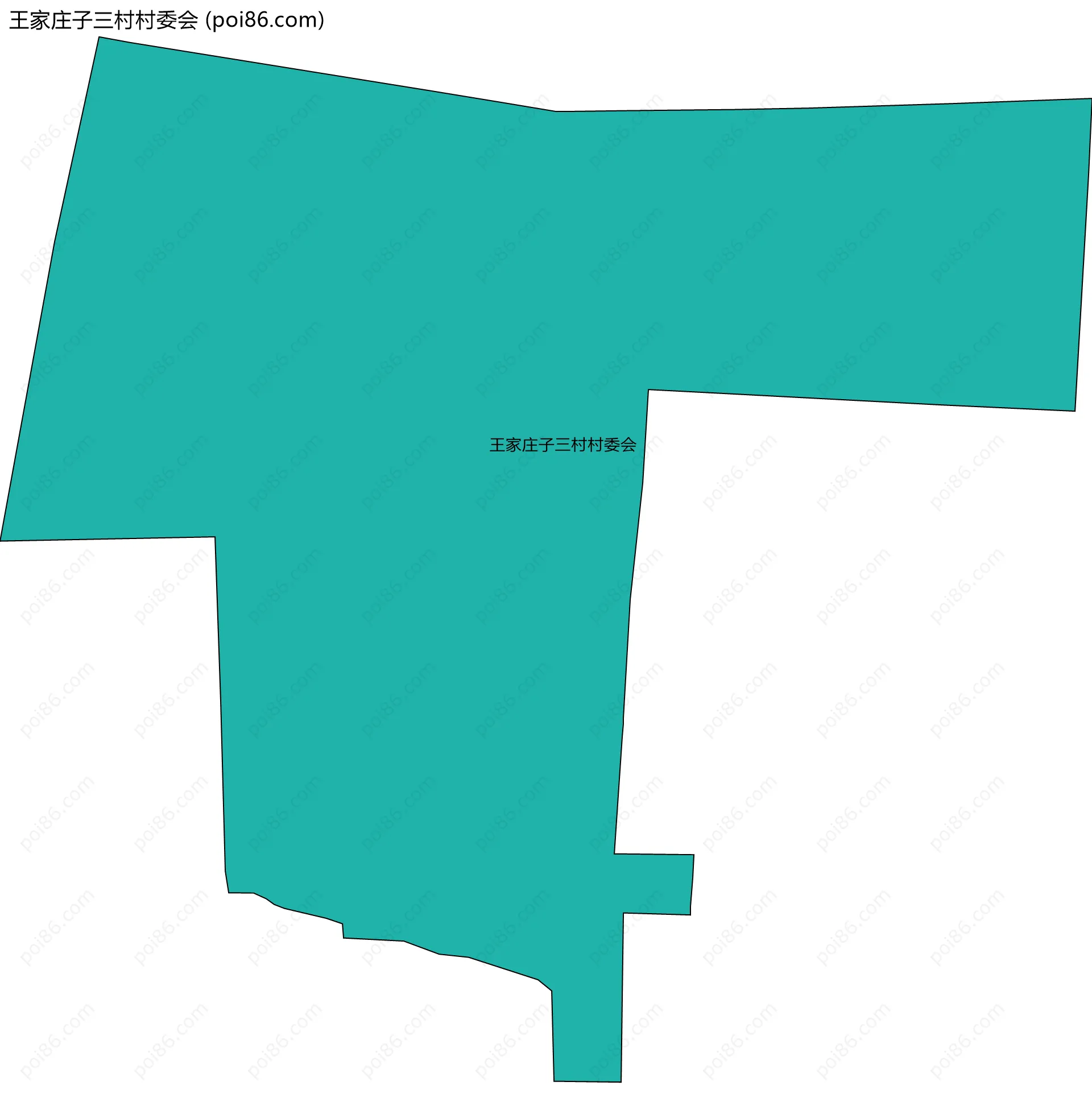 王家庄子三村村委会边界地图