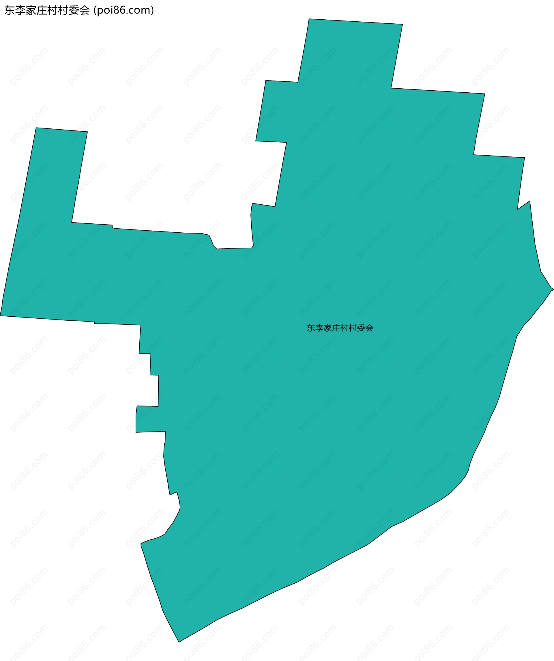 东李家庄村村委会边界地图