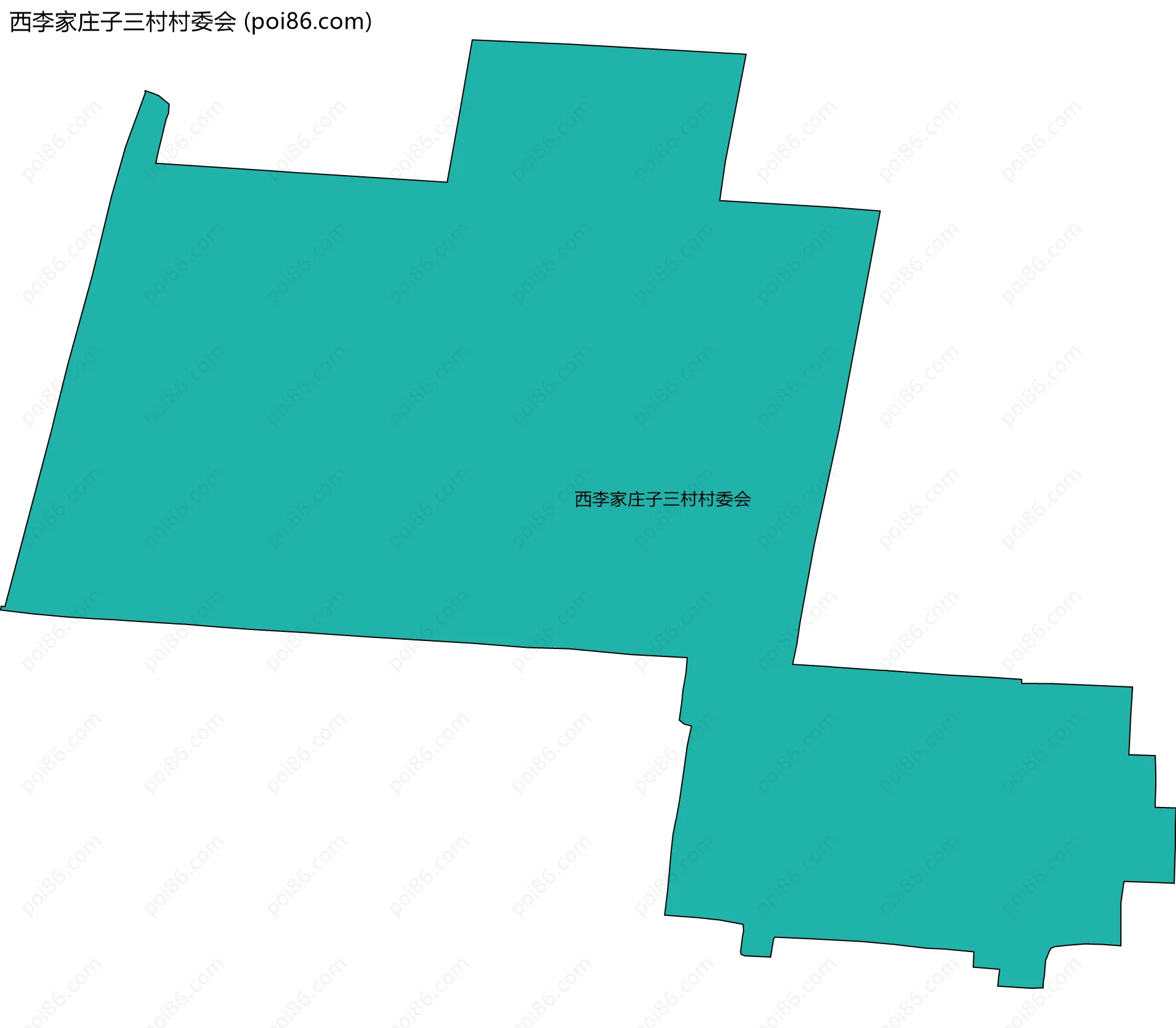 西李家庄子三村村委会边界地图