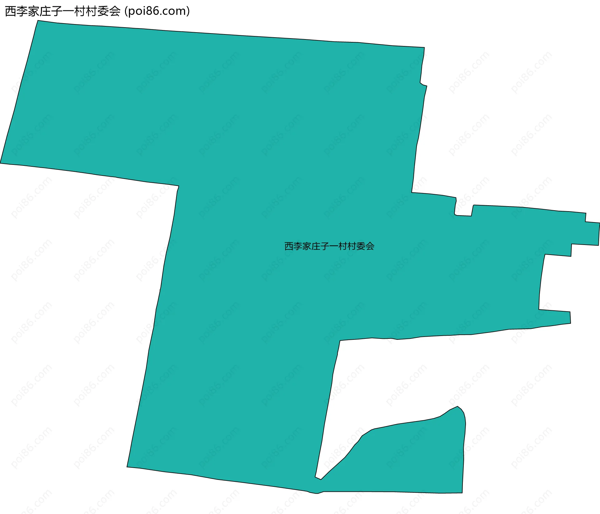 西李家庄子一村村委会边界地图
