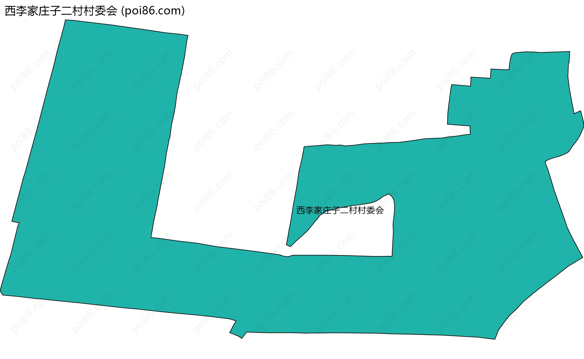 西李家庄子二村村委会边界地图