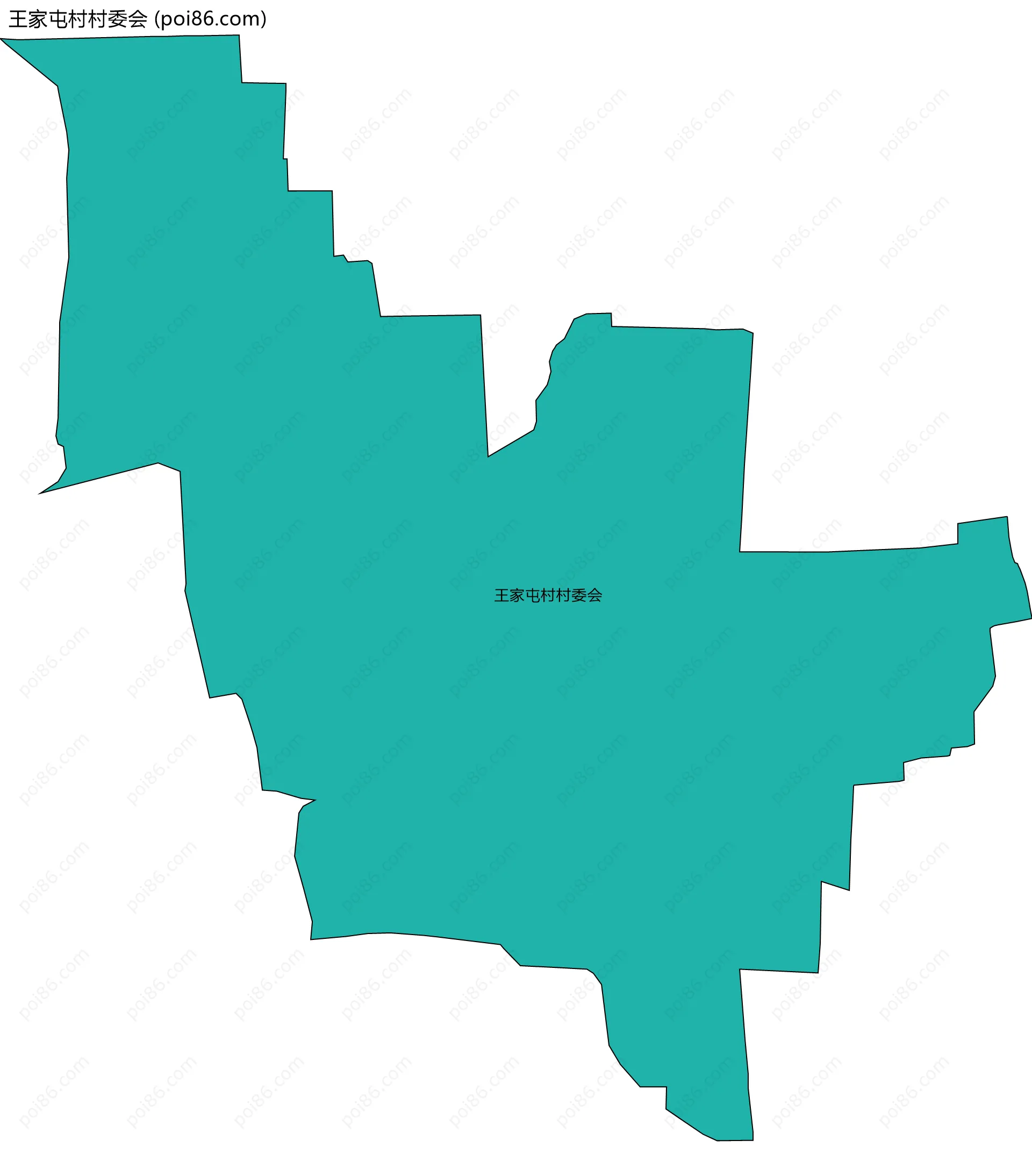 王家屯村村委会边界地图