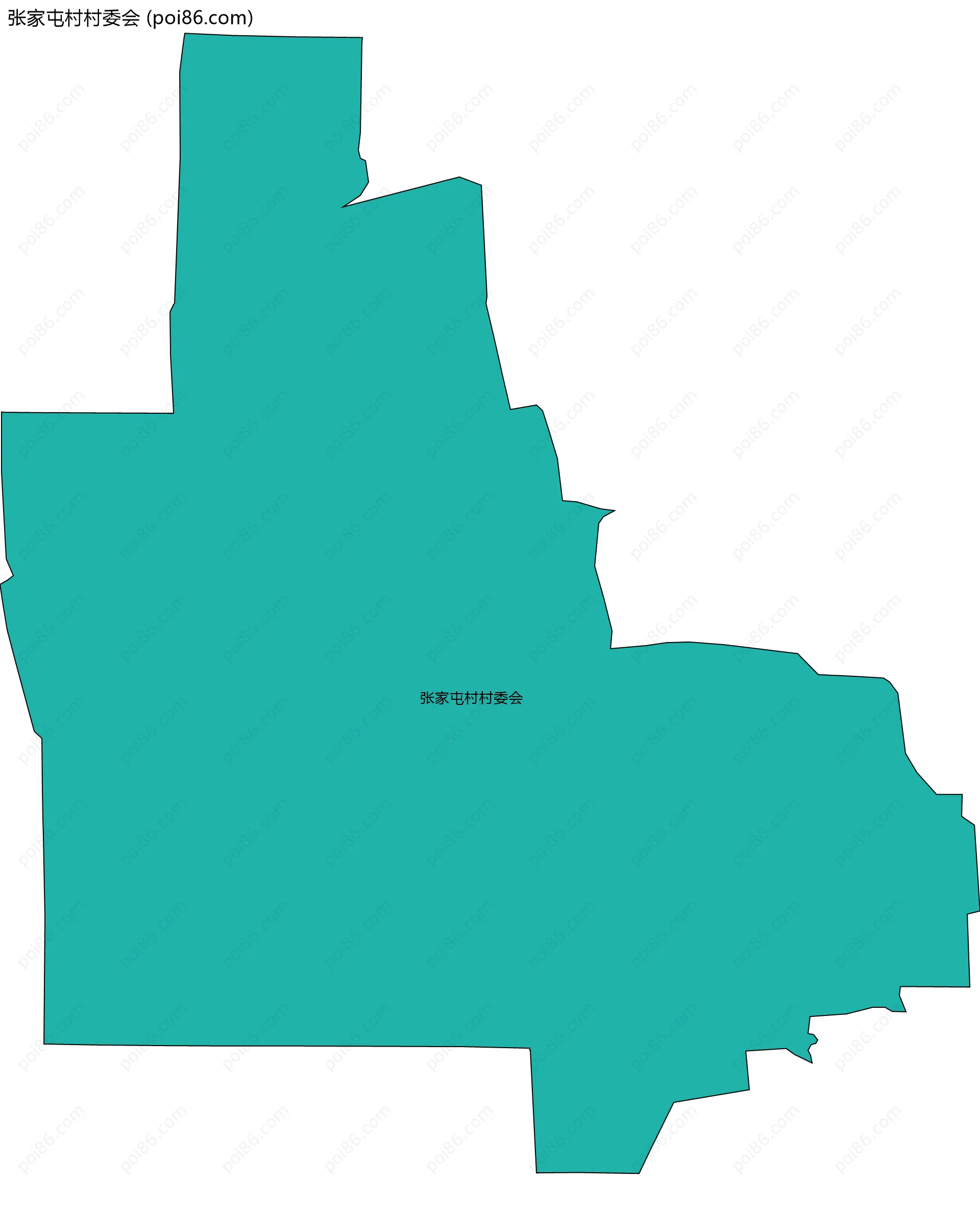 张家屯村村委会边界地图