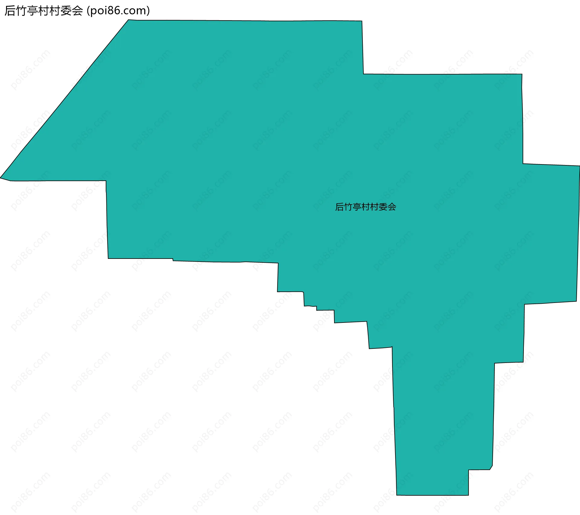 后竹亭村村委会边界地图