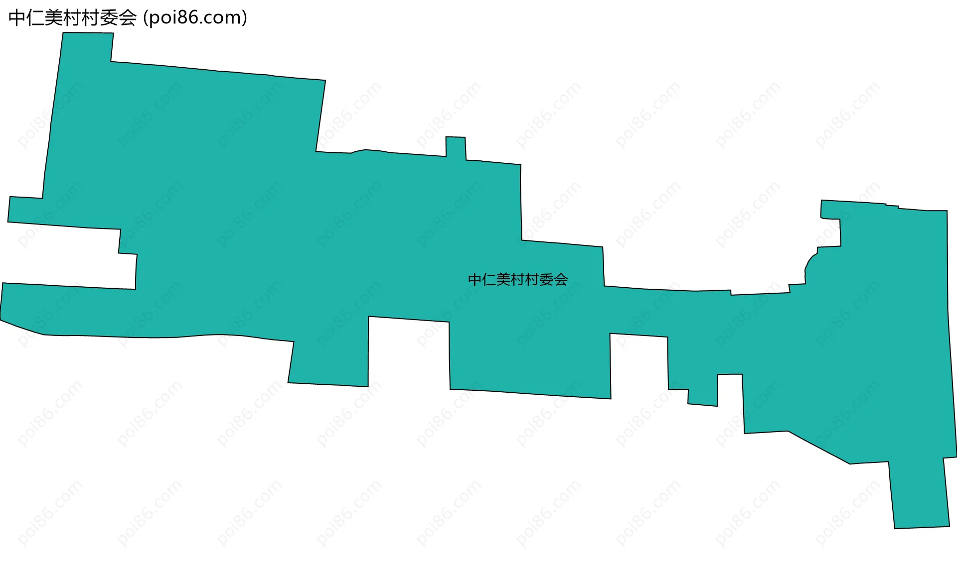 中仁美村村委会边界地图