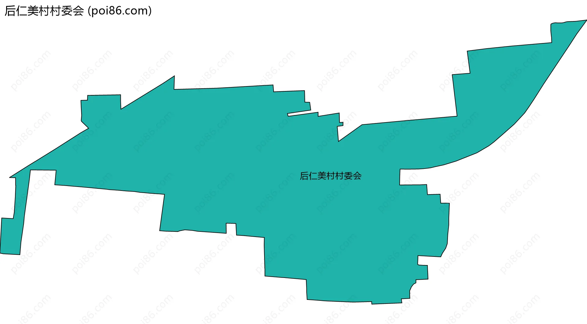 后仁美村村委会边界地图