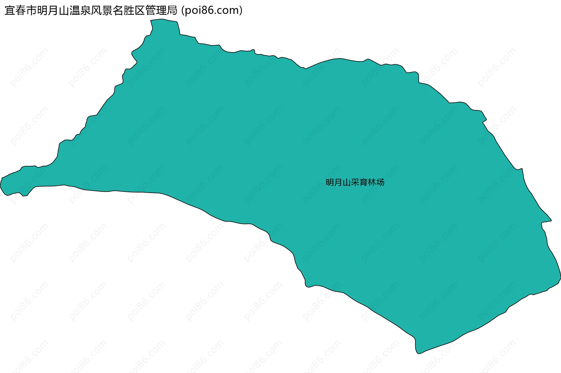 宜春市明月山温泉风景名胜区管理局边界地图(五级行政区划)