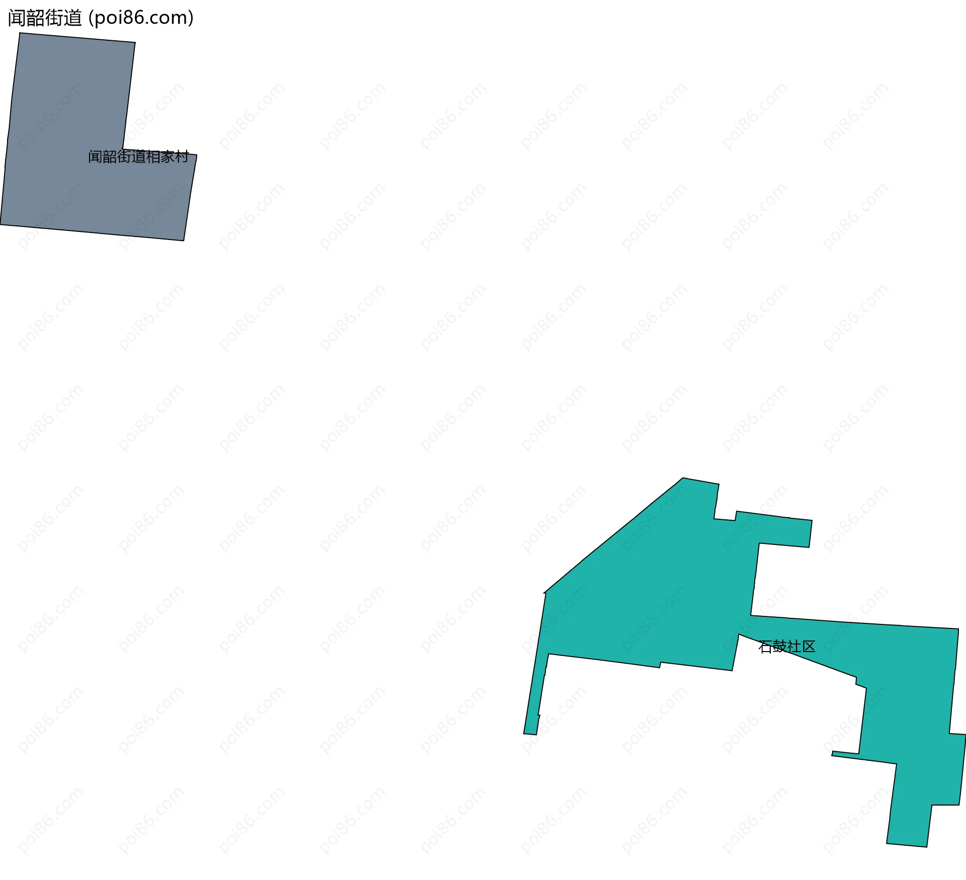 闻韶街道边界地图(五级行政区划)