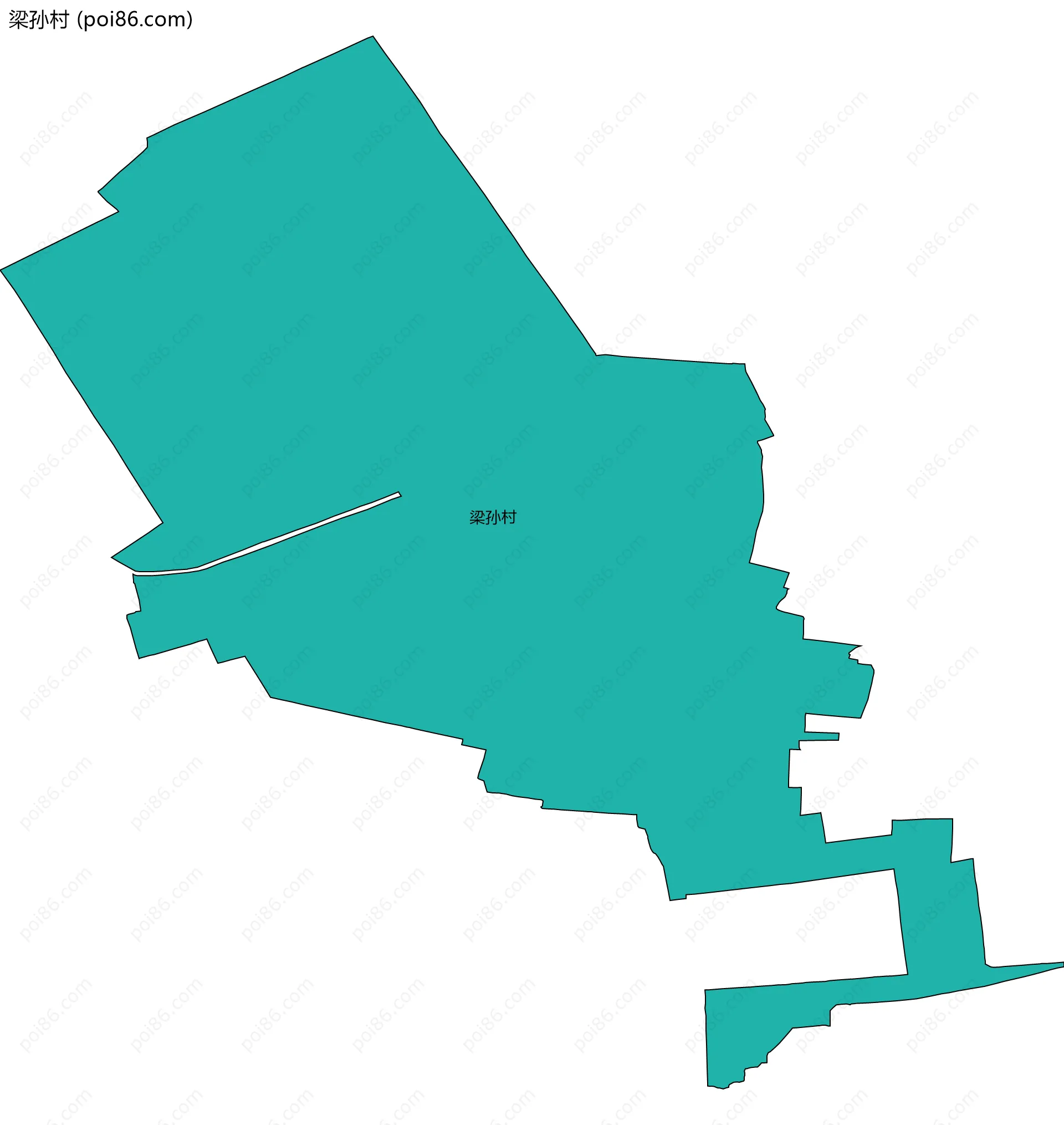 梁孙村边界地图