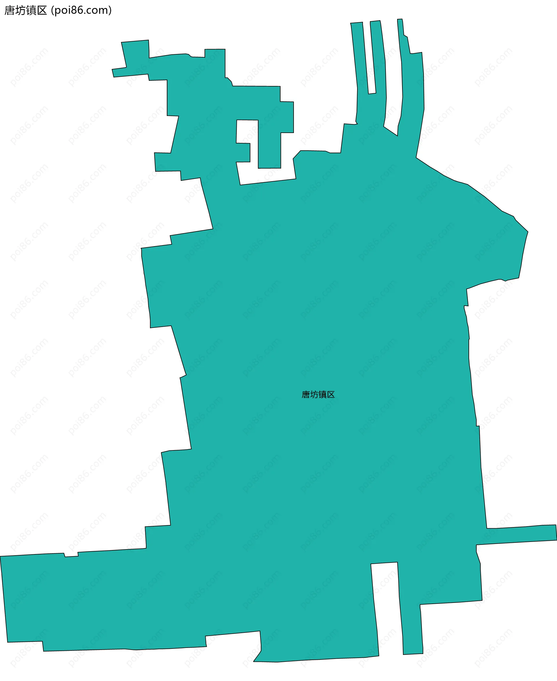 唐坊镇区边界地图