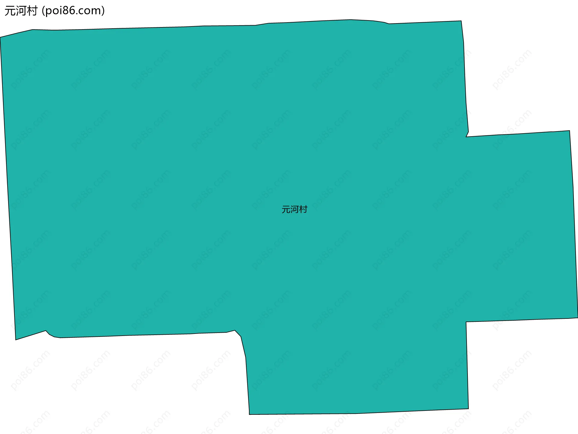 元河村边界地图