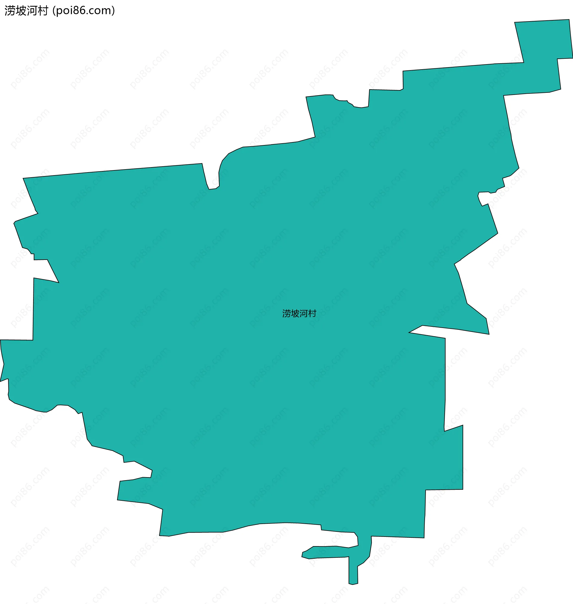 涝坡河村边界地图