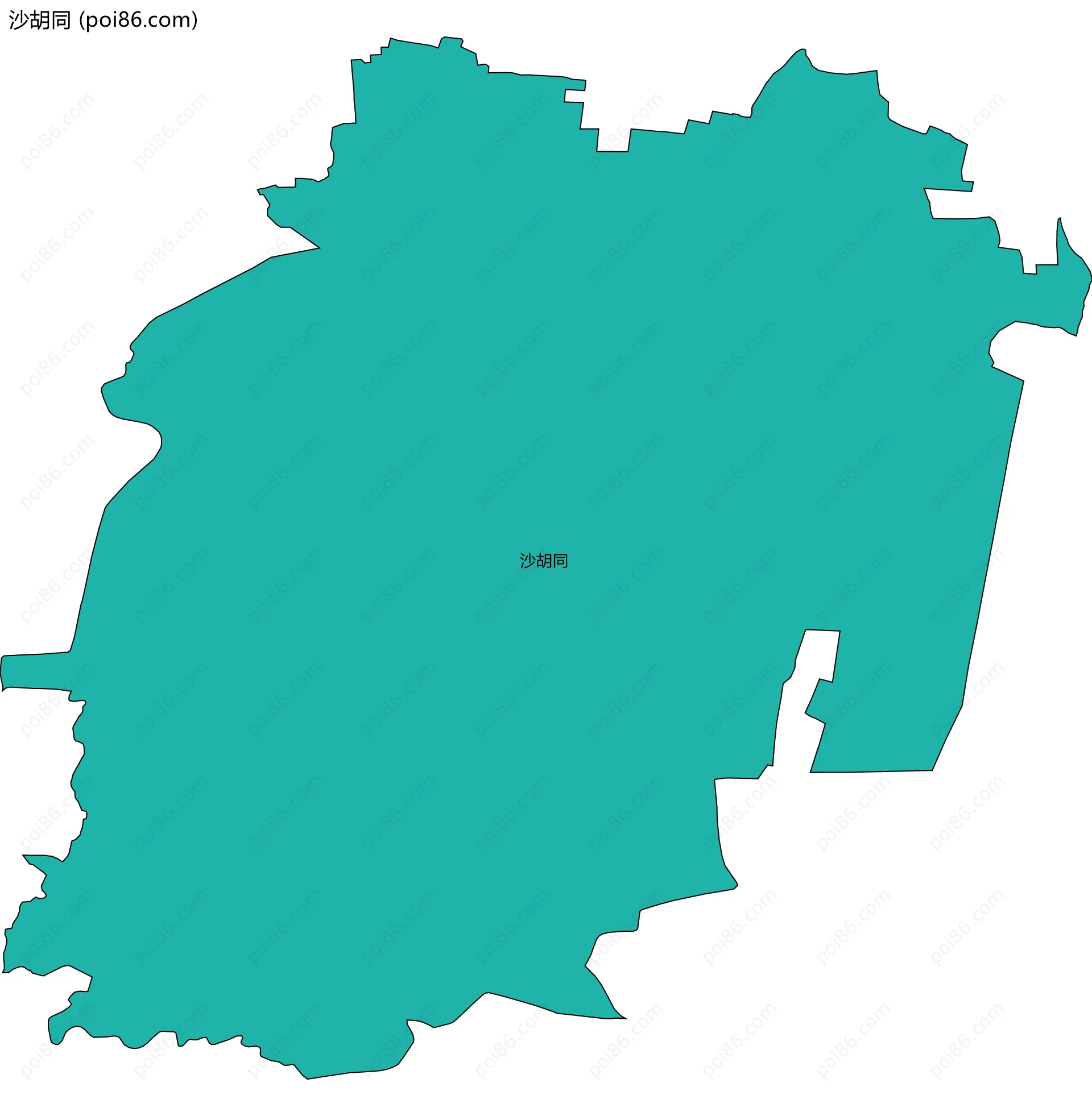 沙胡同边界地图