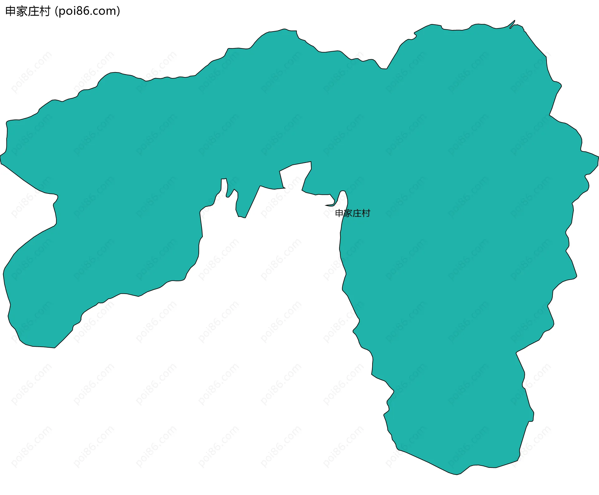 申家庄村边界地图