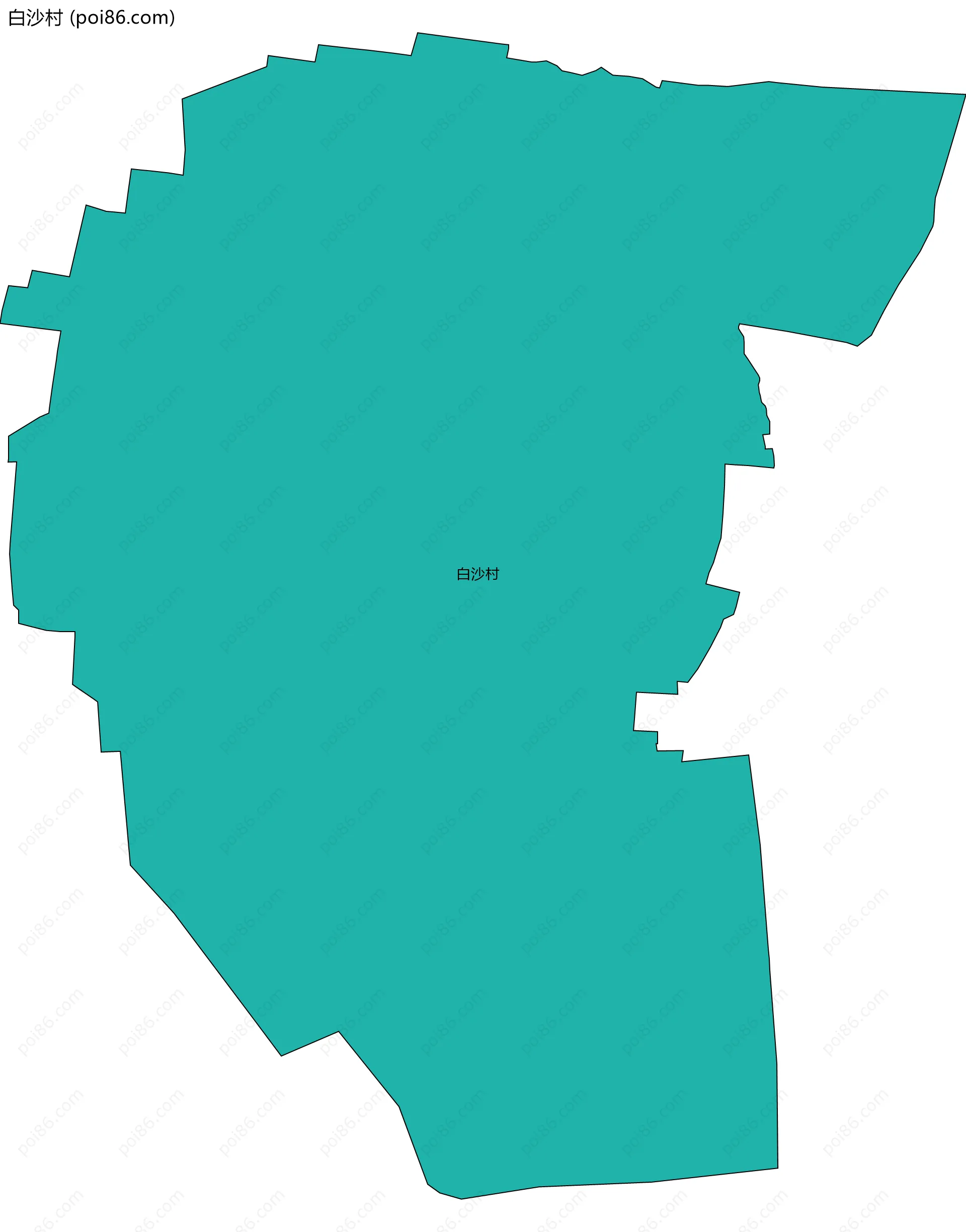 白沙村边界地图