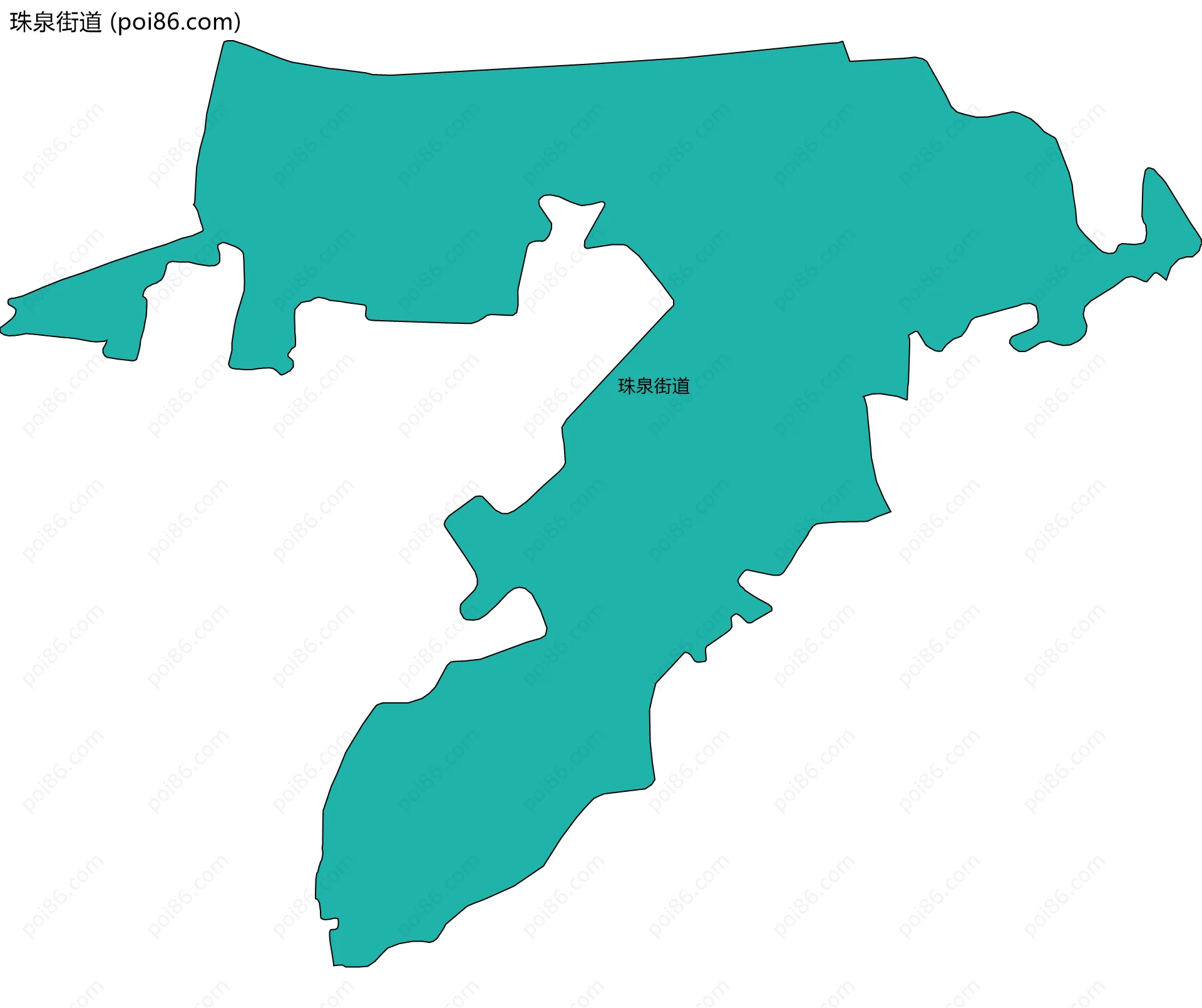 珠泉街道边界地图