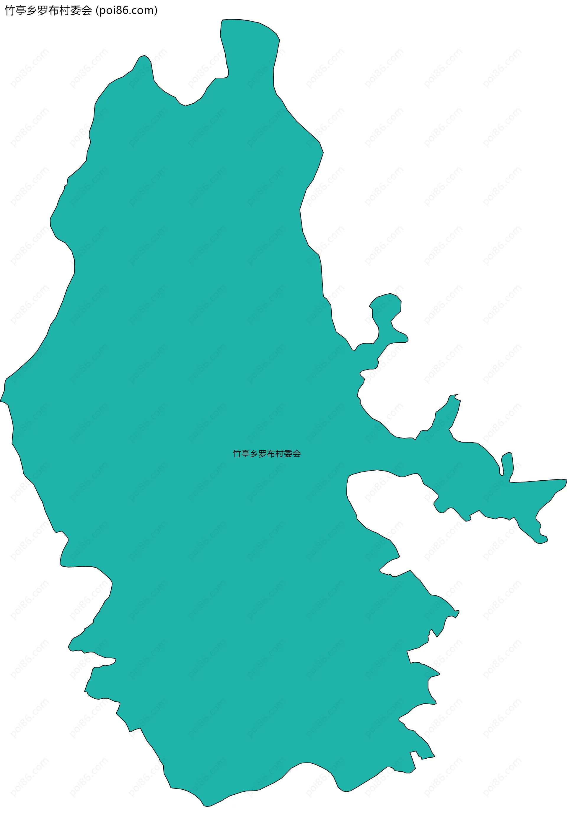 竹亭乡罗布村委会边界地图