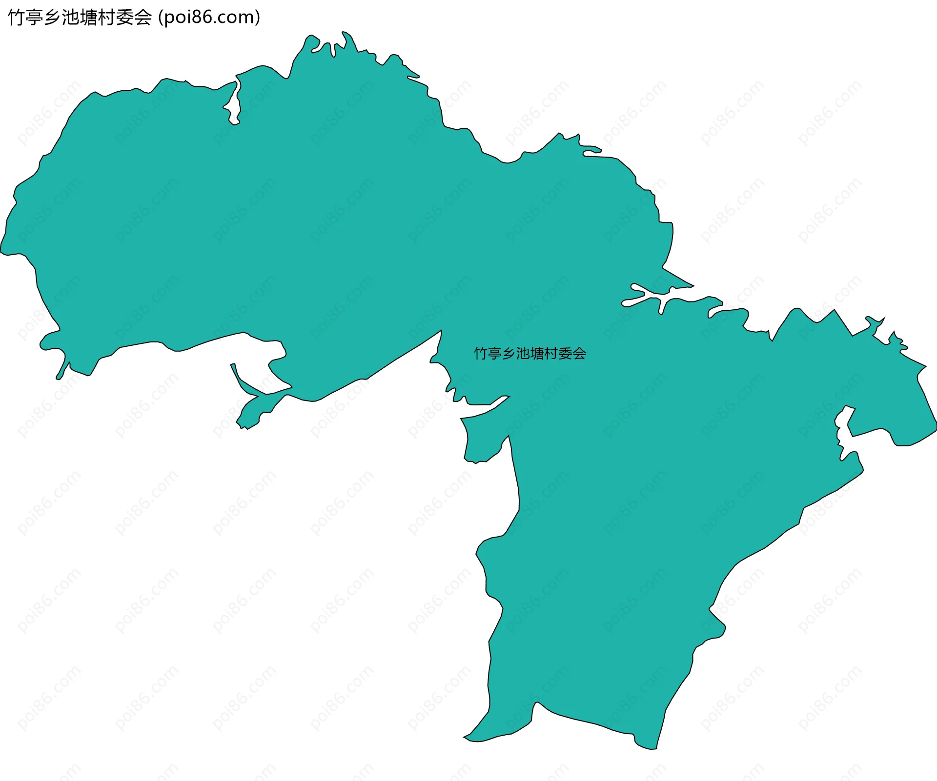 竹亭乡池塘村委会边界地图