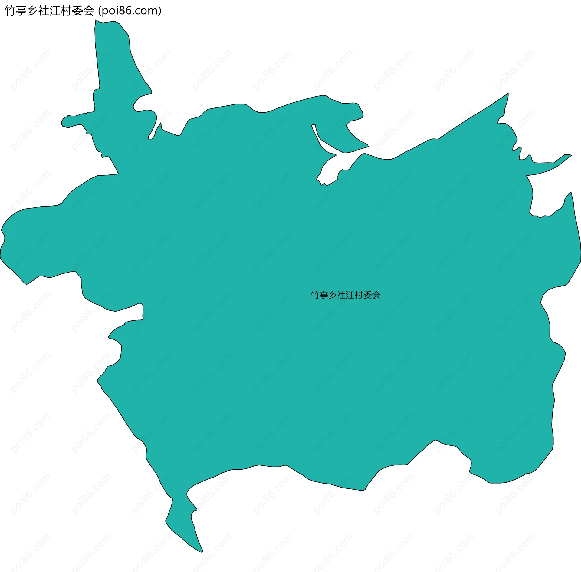 竹亭乡社江村委会边界地图