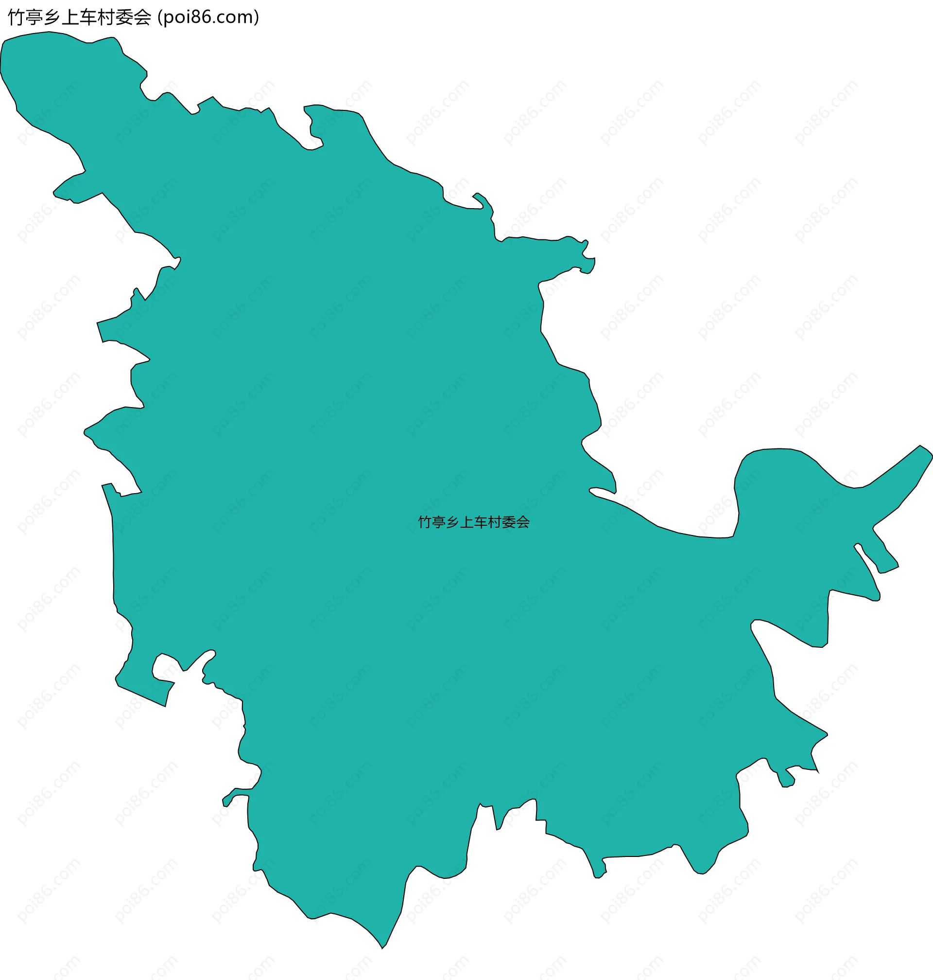竹亭乡上车村委会边界地图