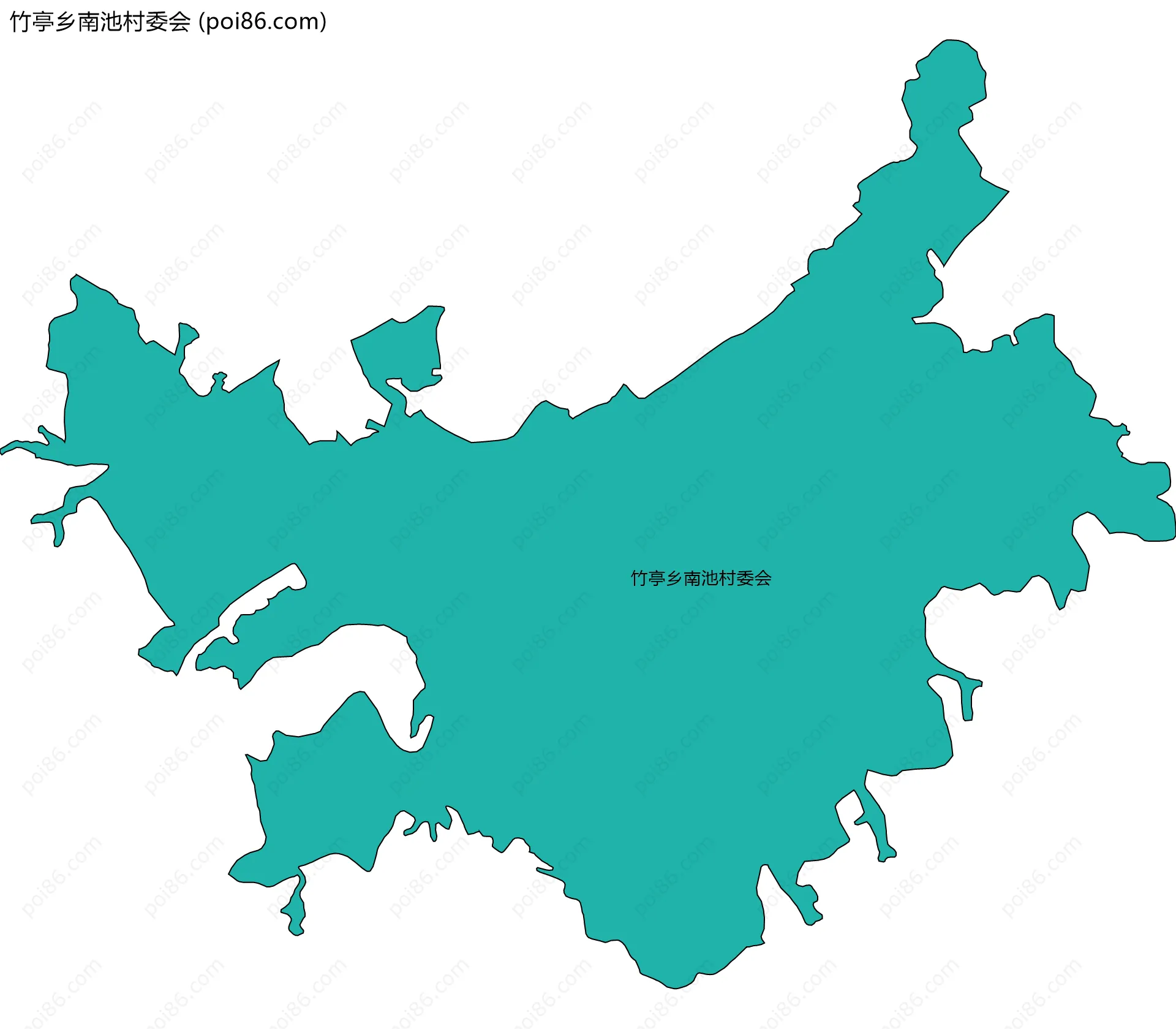 竹亭乡南池村委会边界地图