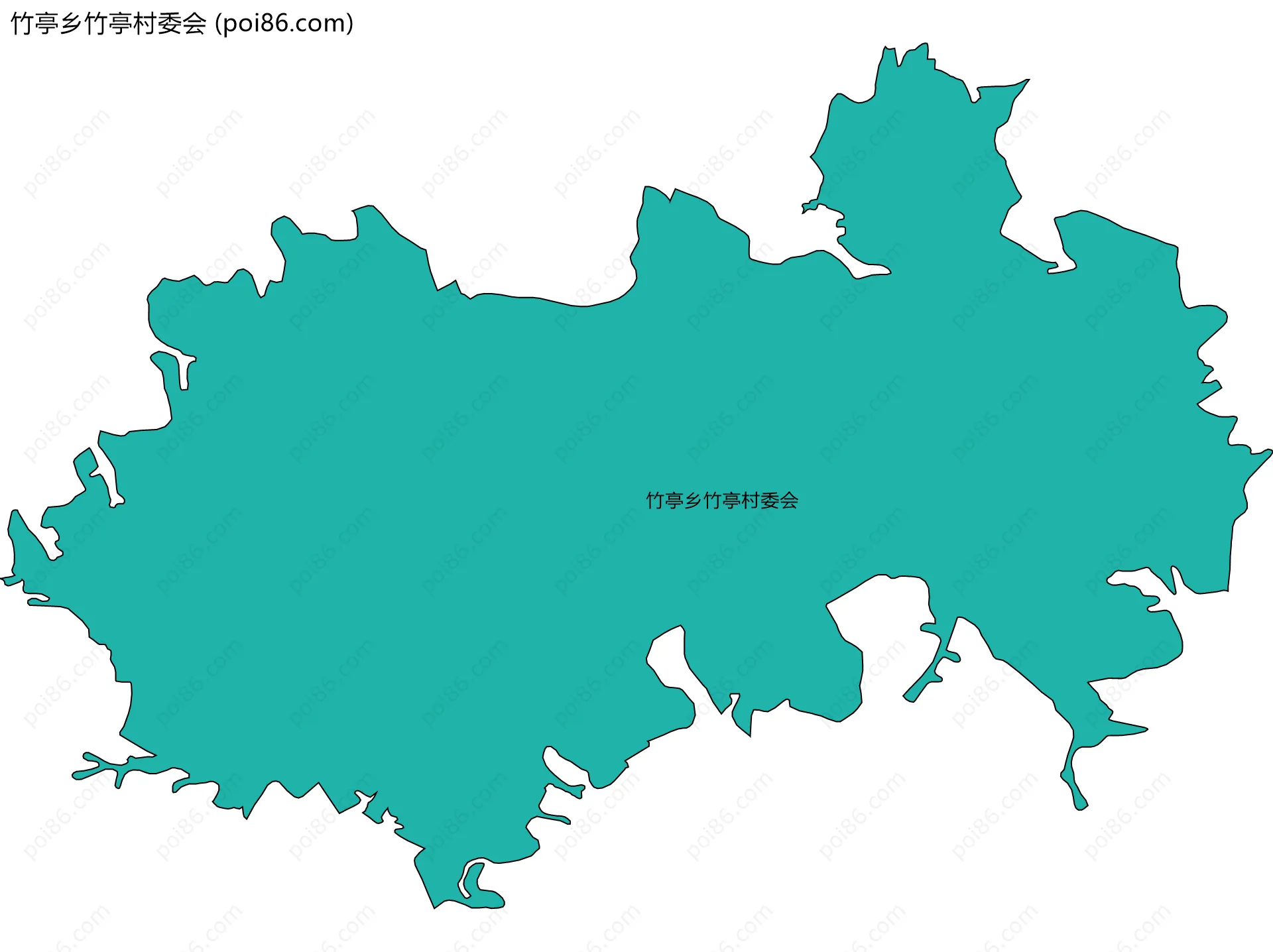 竹亭乡竹亭村委会边界地图
