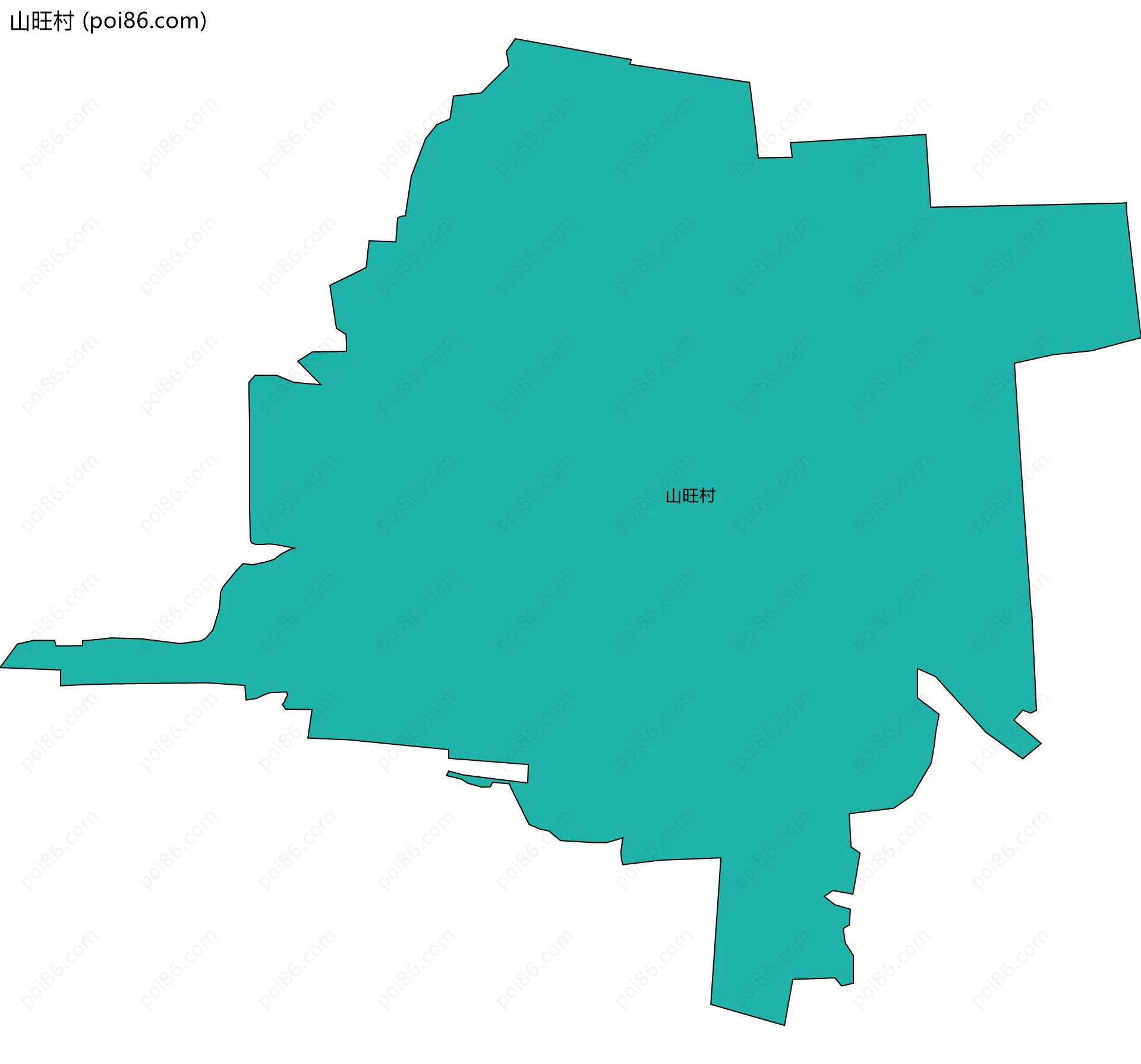 山旺村边界地图