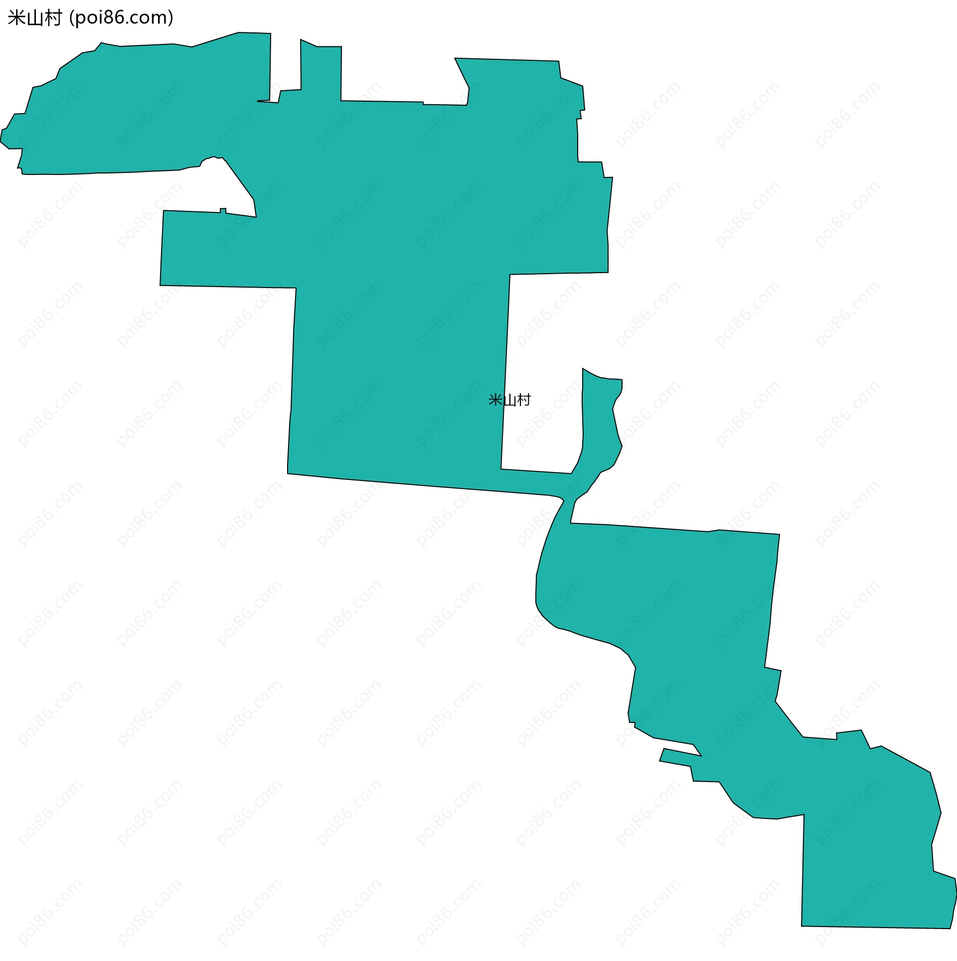 米山村边界地图