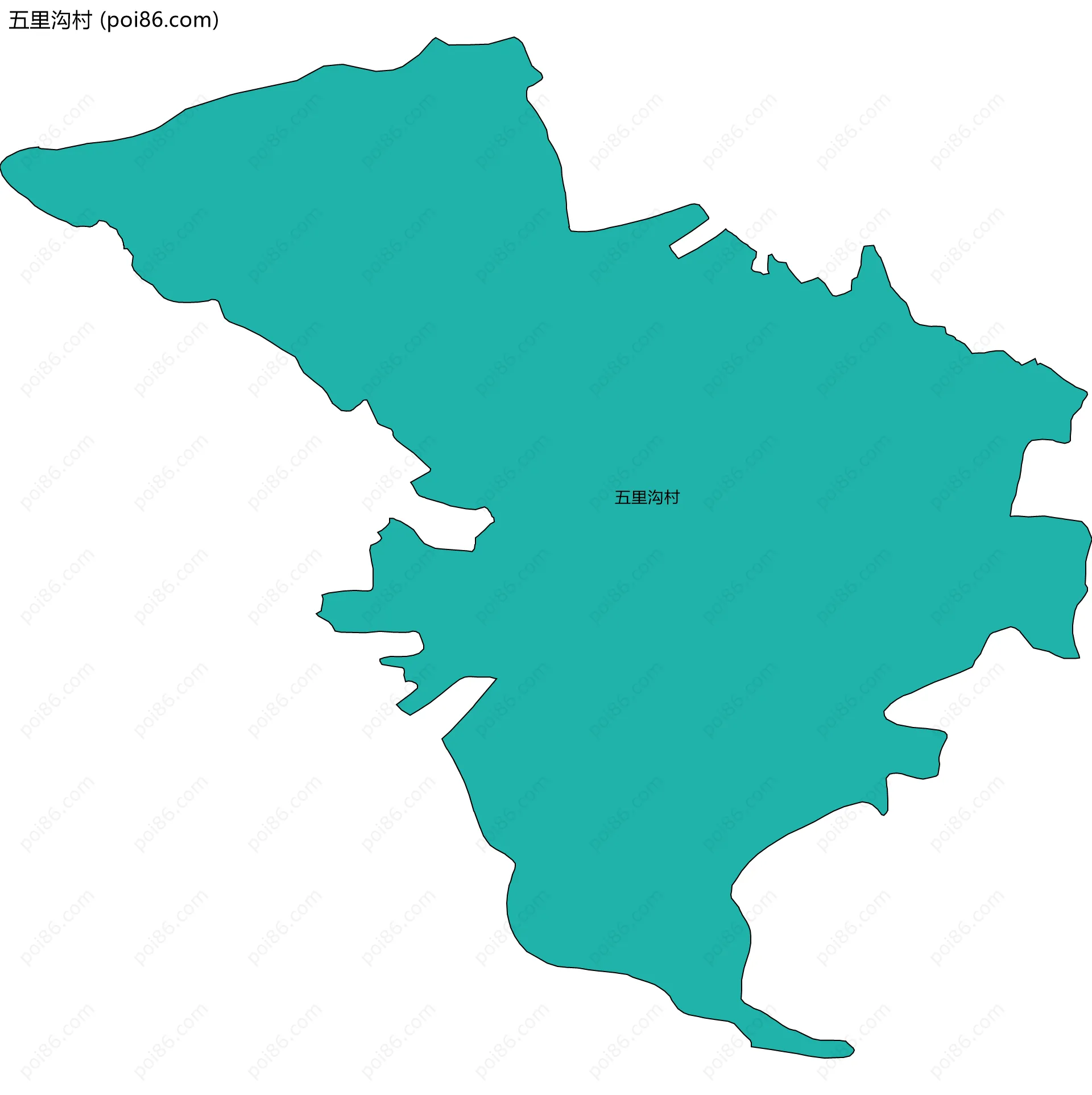 五里沟村边界地图