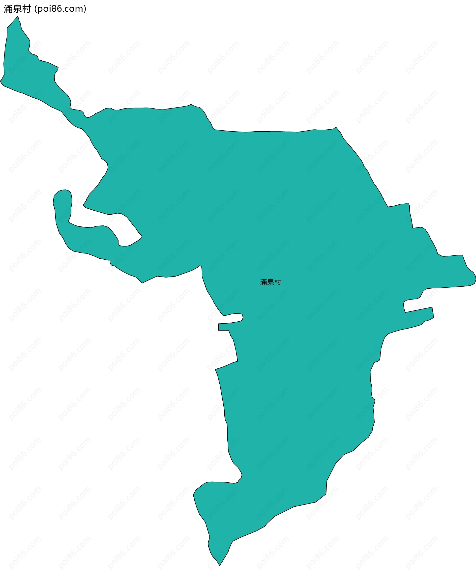 涌泉村边界地图