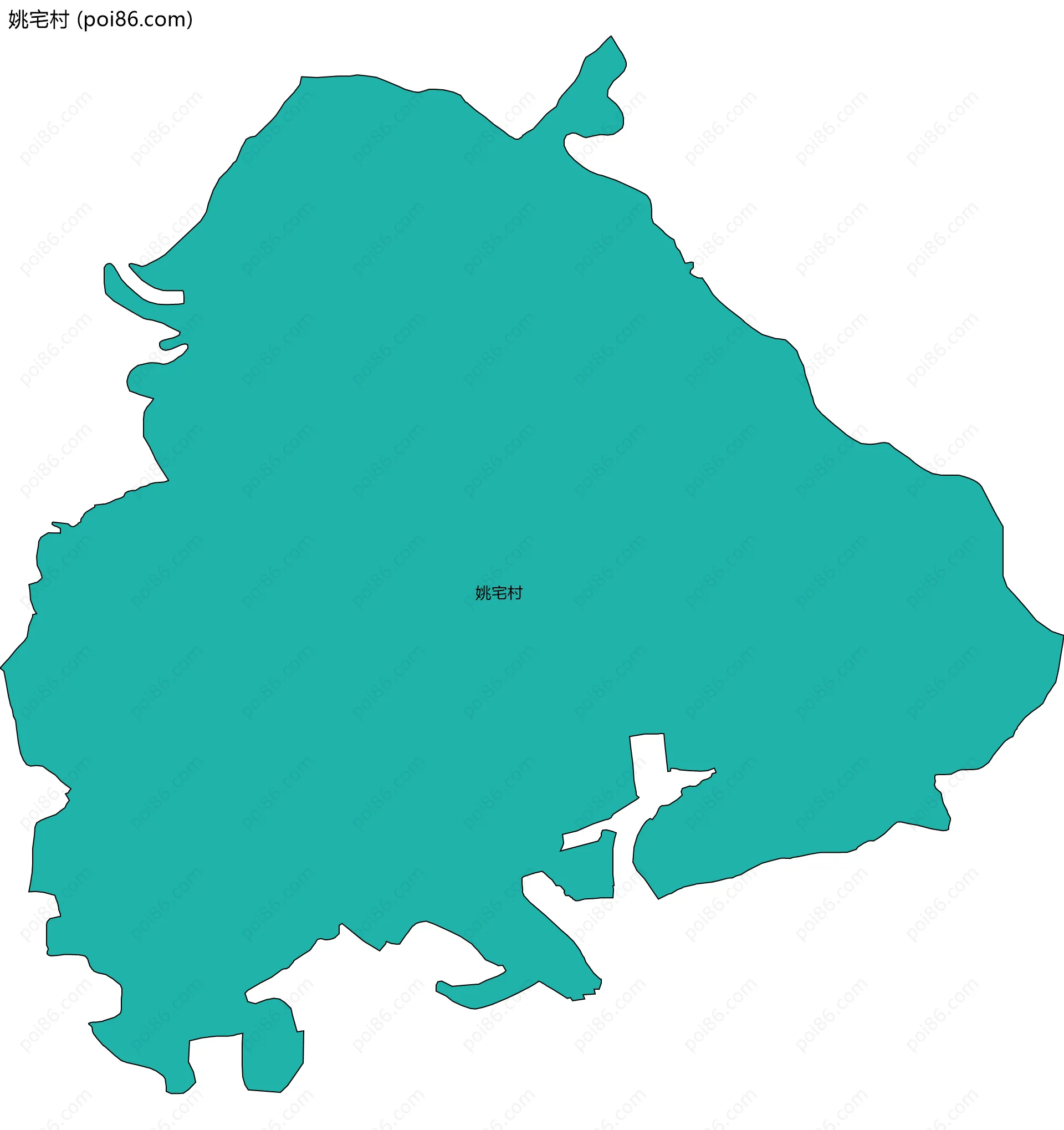 姚宅村边界地图