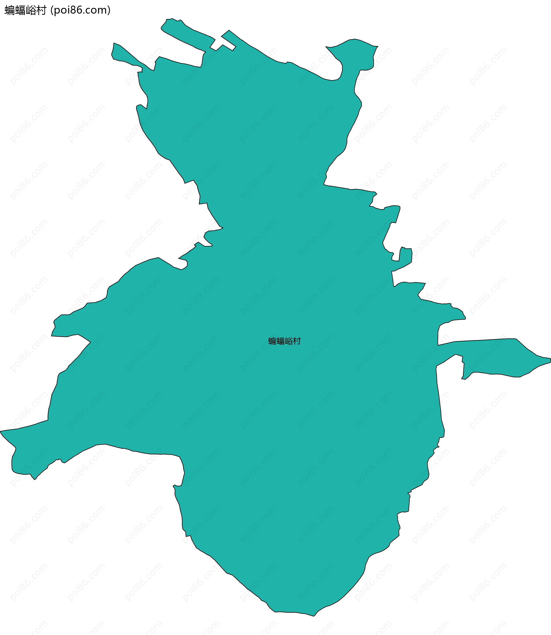 蝙蝠峪村边界地图