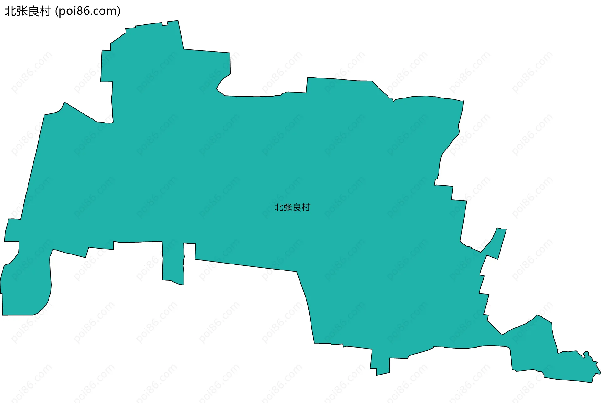 北张良村边界地图