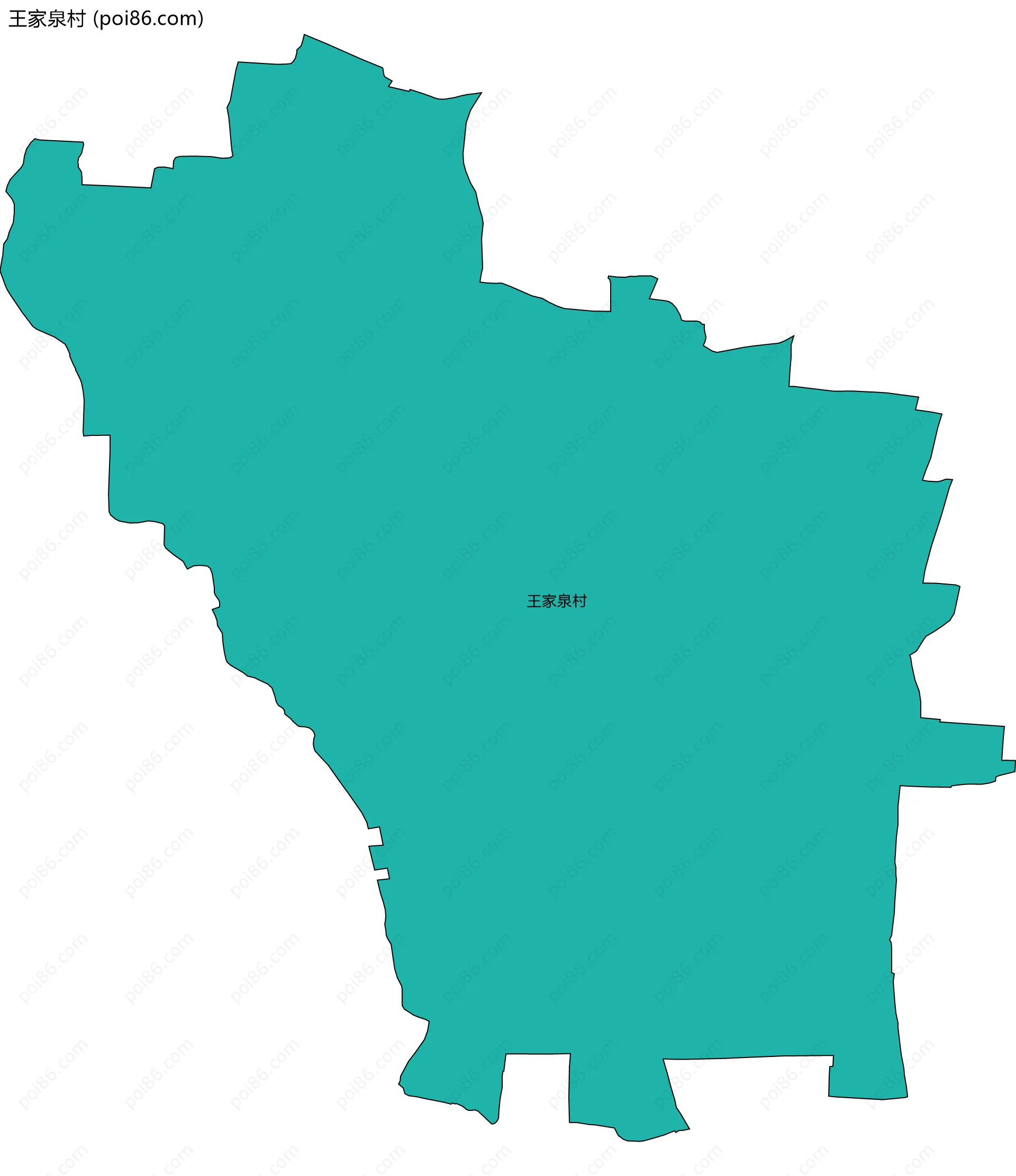 王家泉村边界地图