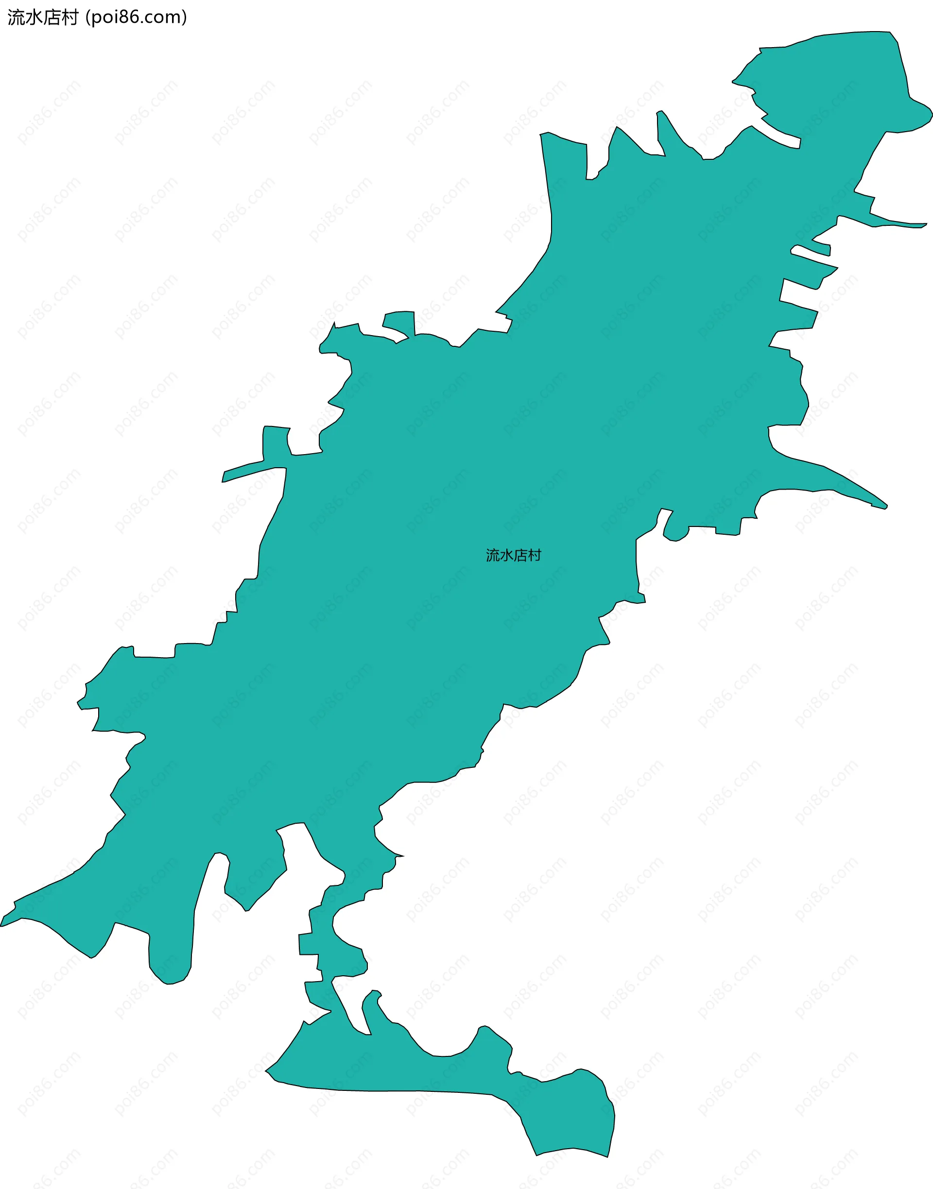 流水店村边界地图