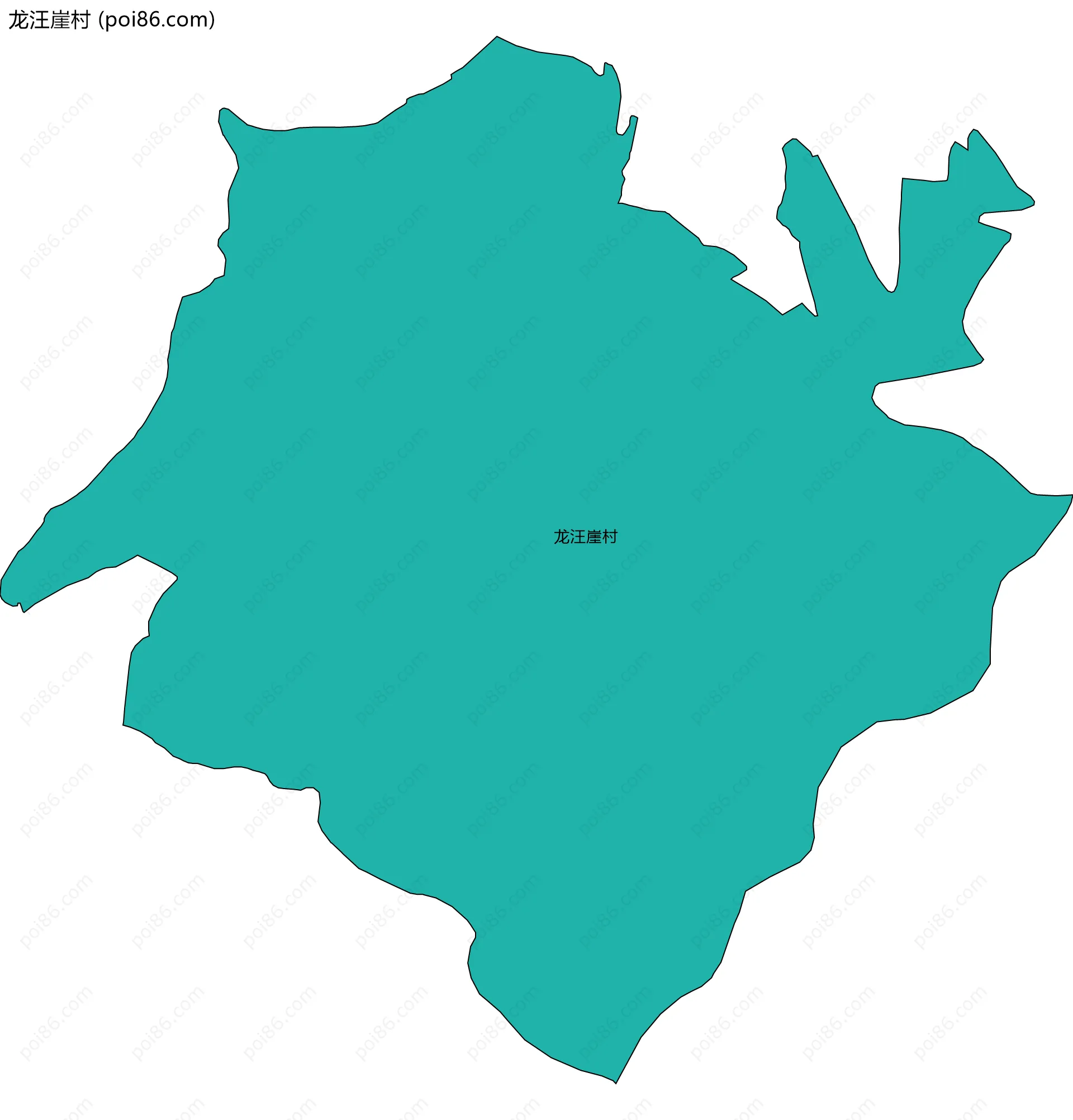 龙汪崖村边界地图