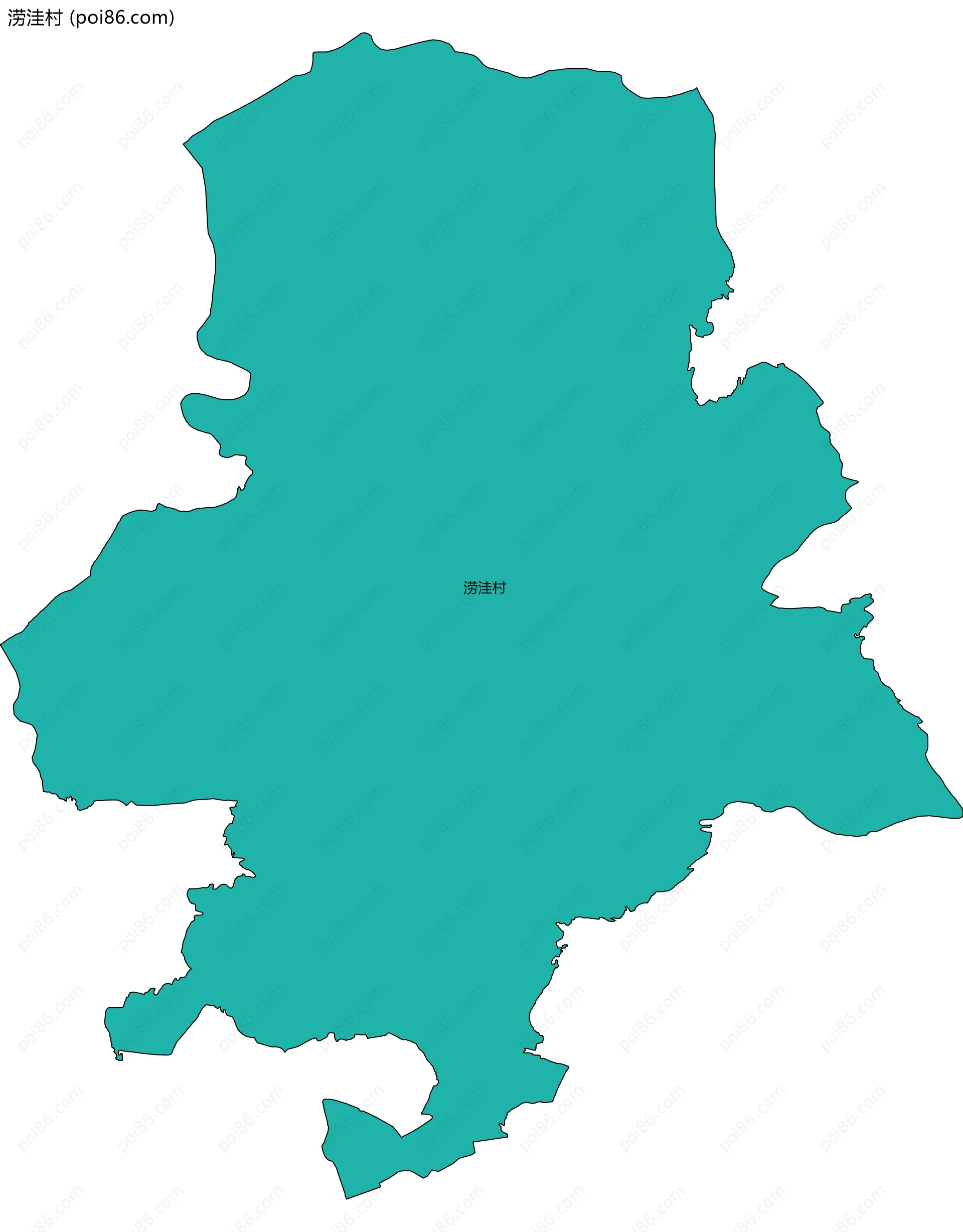 涝洼村边界地图