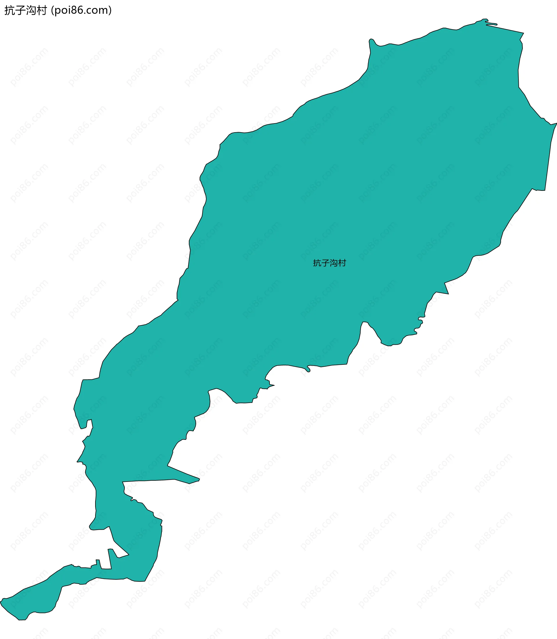 抗子沟村边界地图