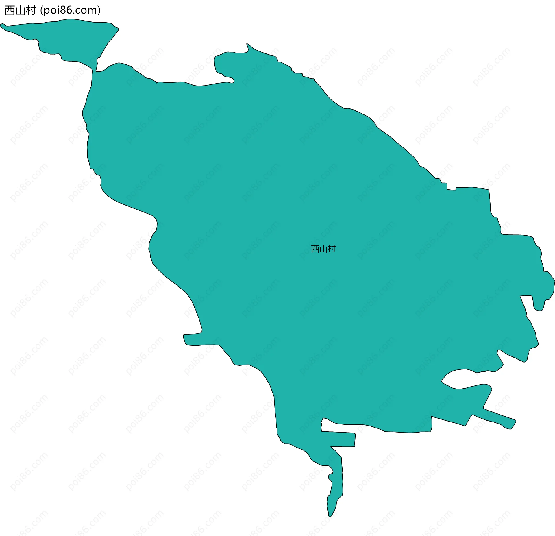 西山村边界地图