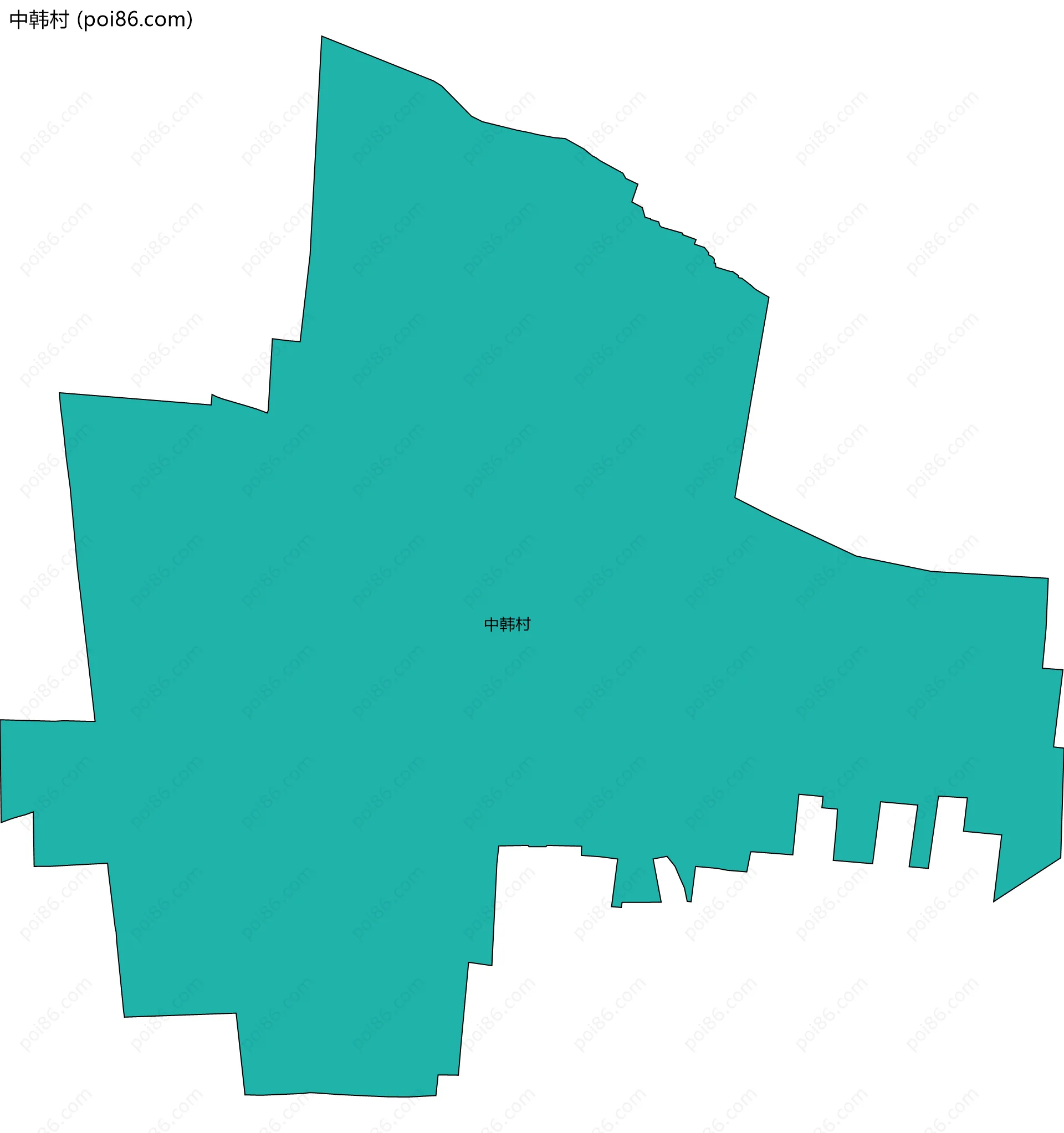 中韩村边界地图