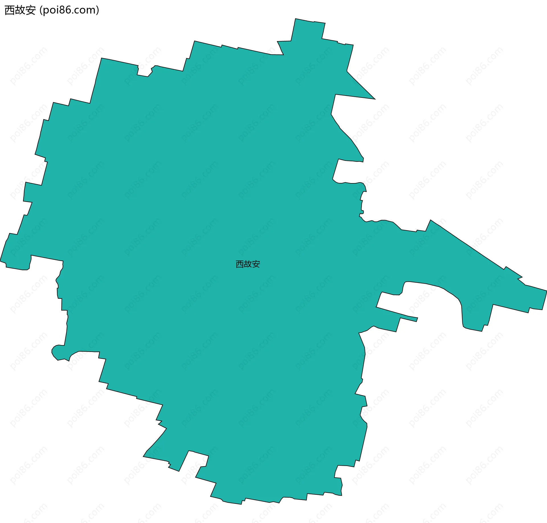 西故安边界地图