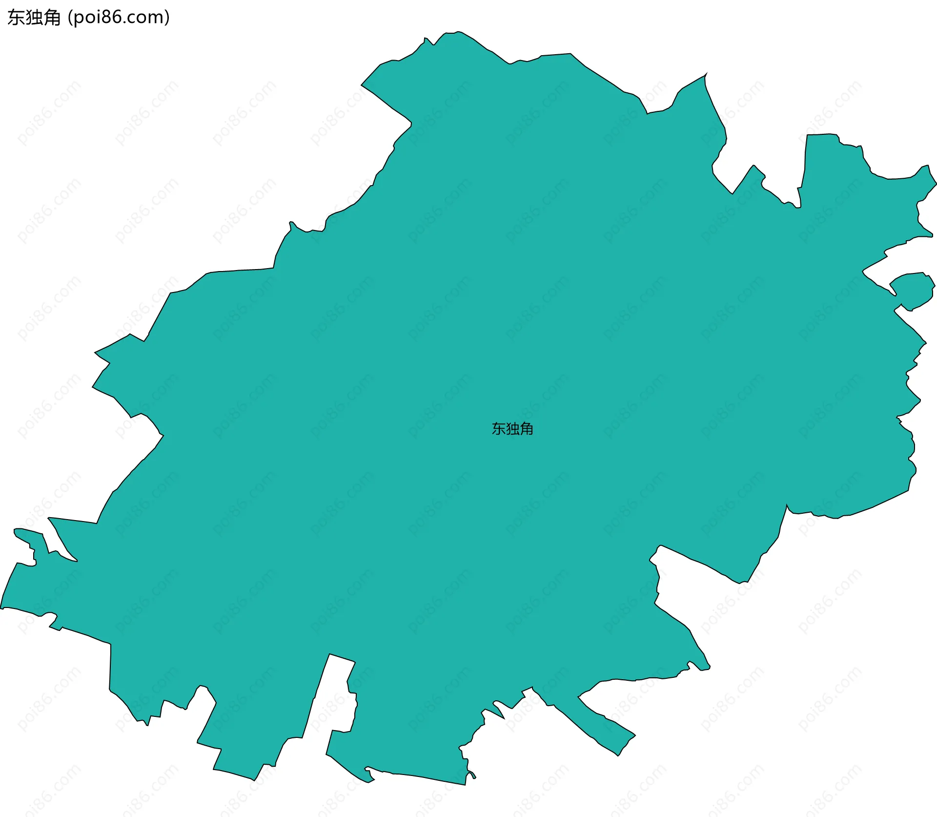 东独角边界地图