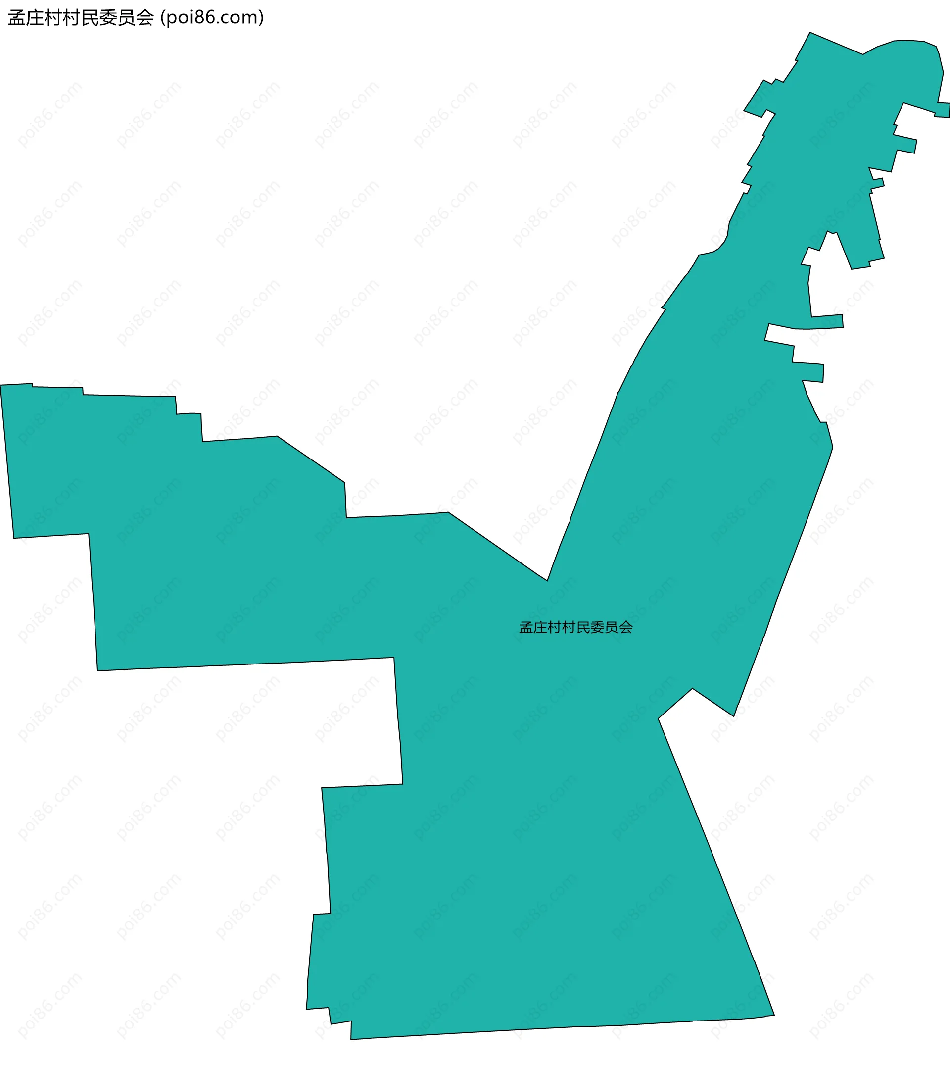 孟庄村村民委员会边界地图